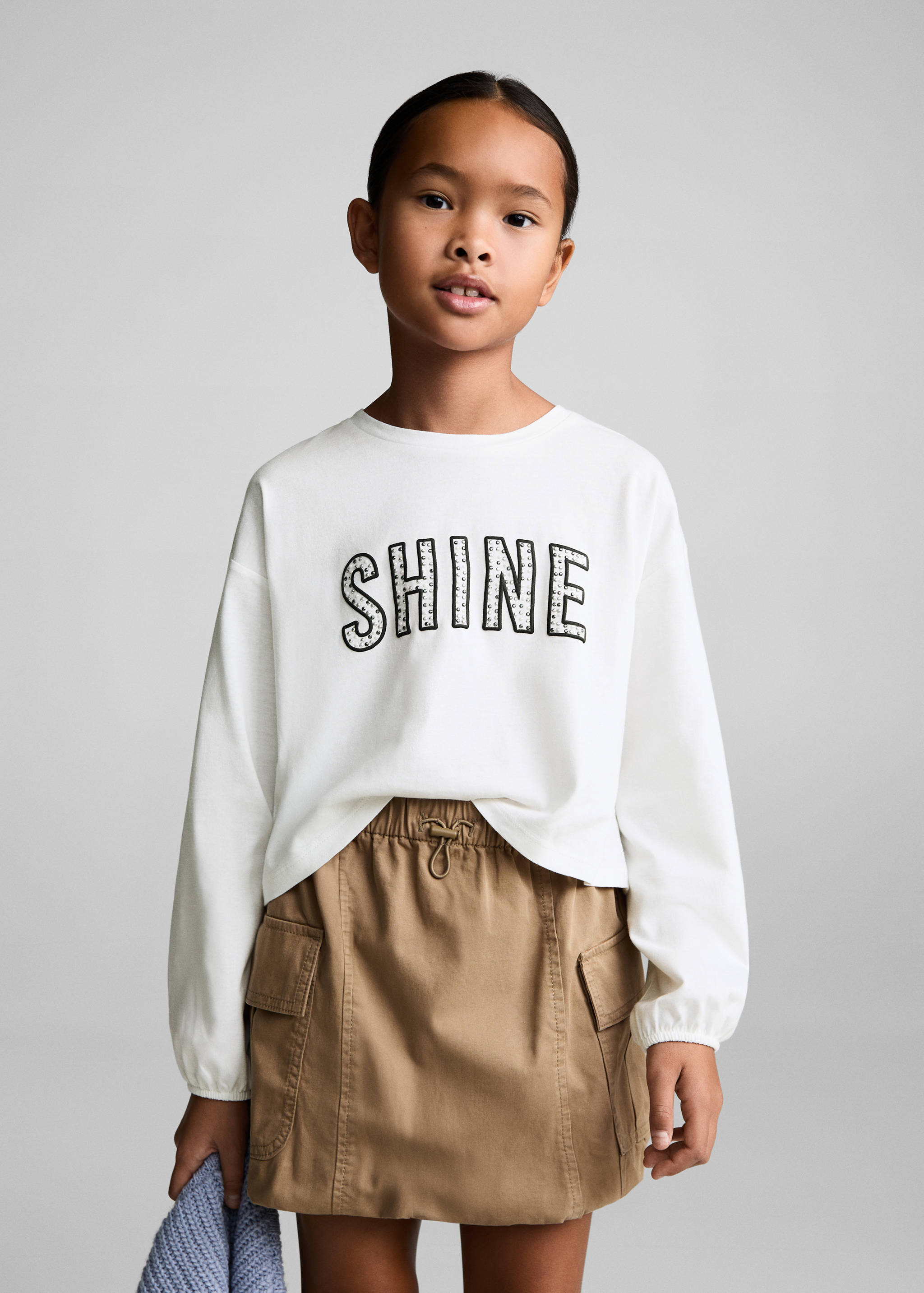 Bead detail T-shirt - Medium plane