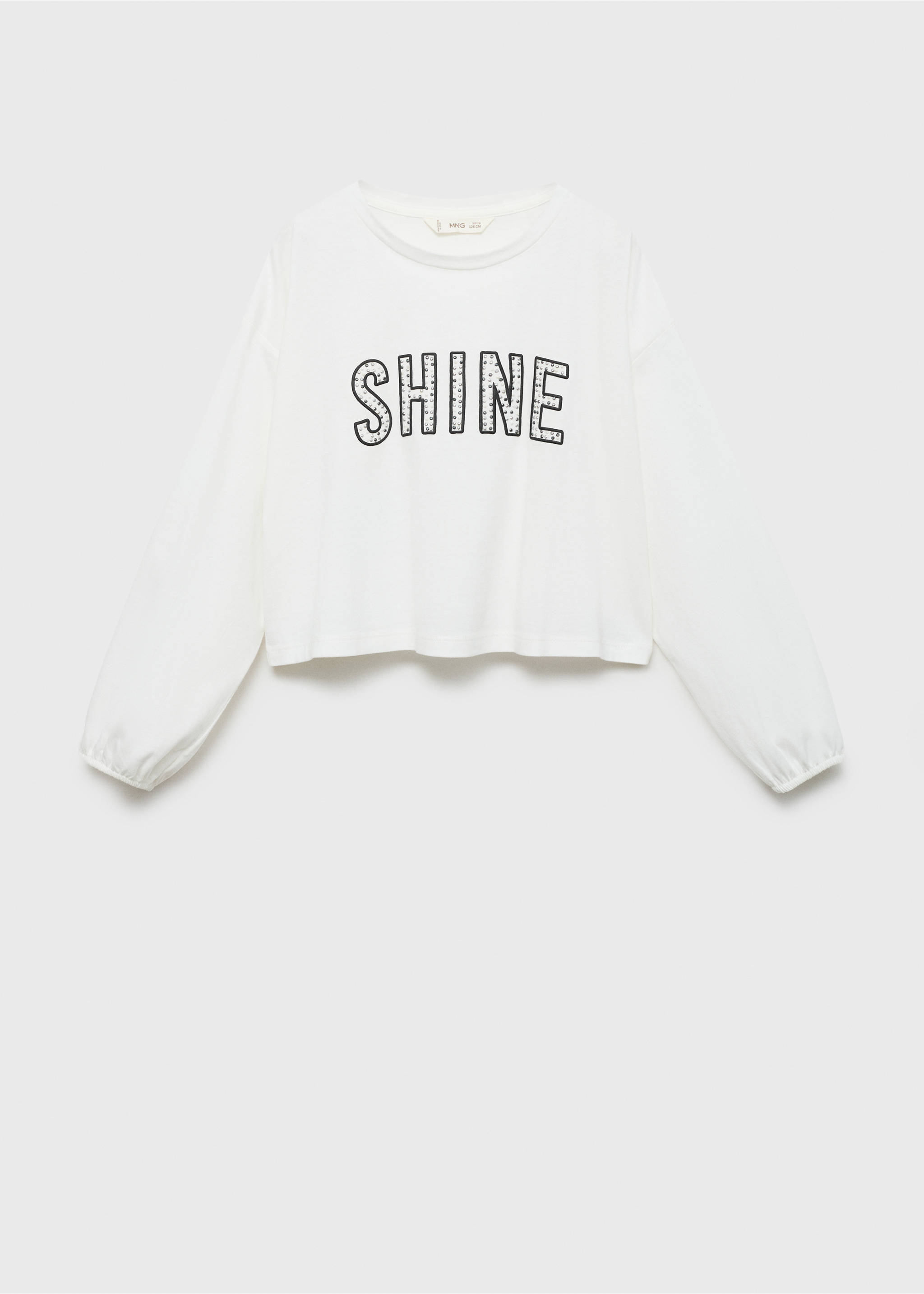 Bead detail T-shirt - Article without model, Off White. Ref: 77036735-00.