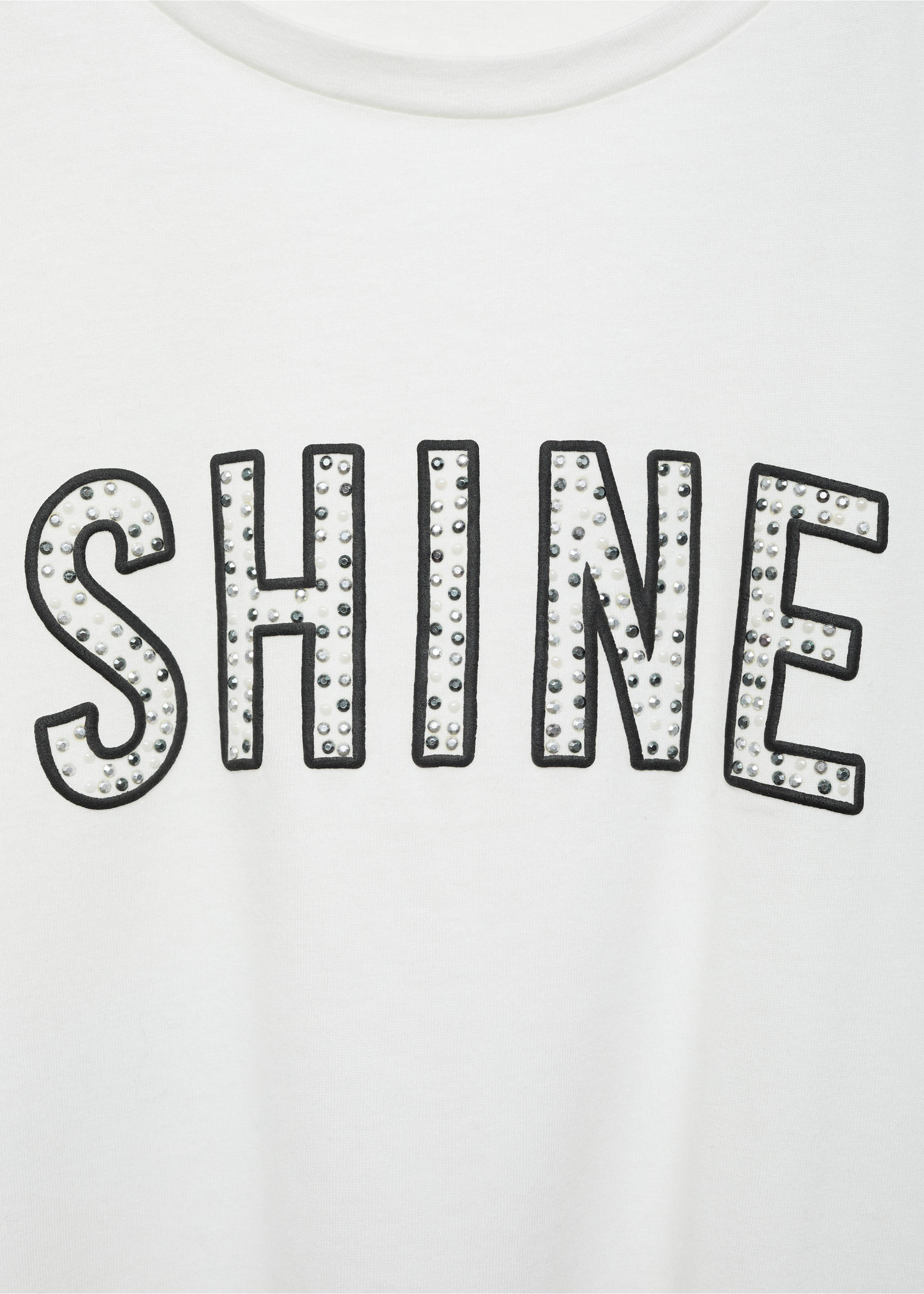 Bead detail T-shirt - Details of the article 8, Off White. Ref: 77036735-00.