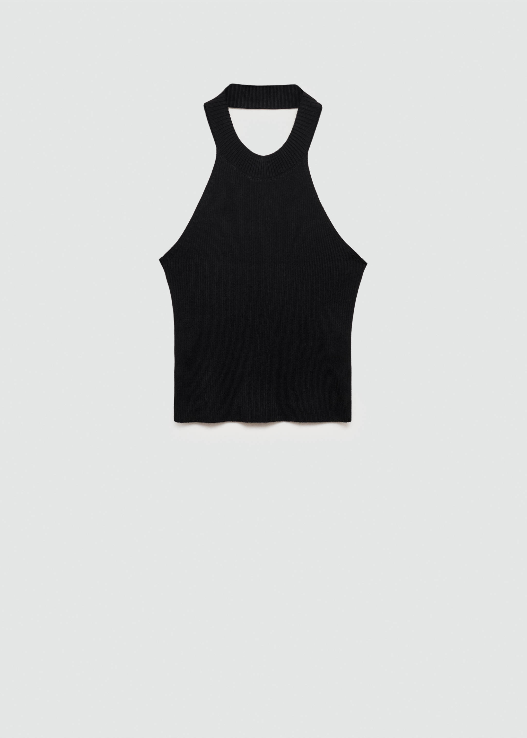 Knit halter top - Article without model, Black. Ref: 77036738-00.