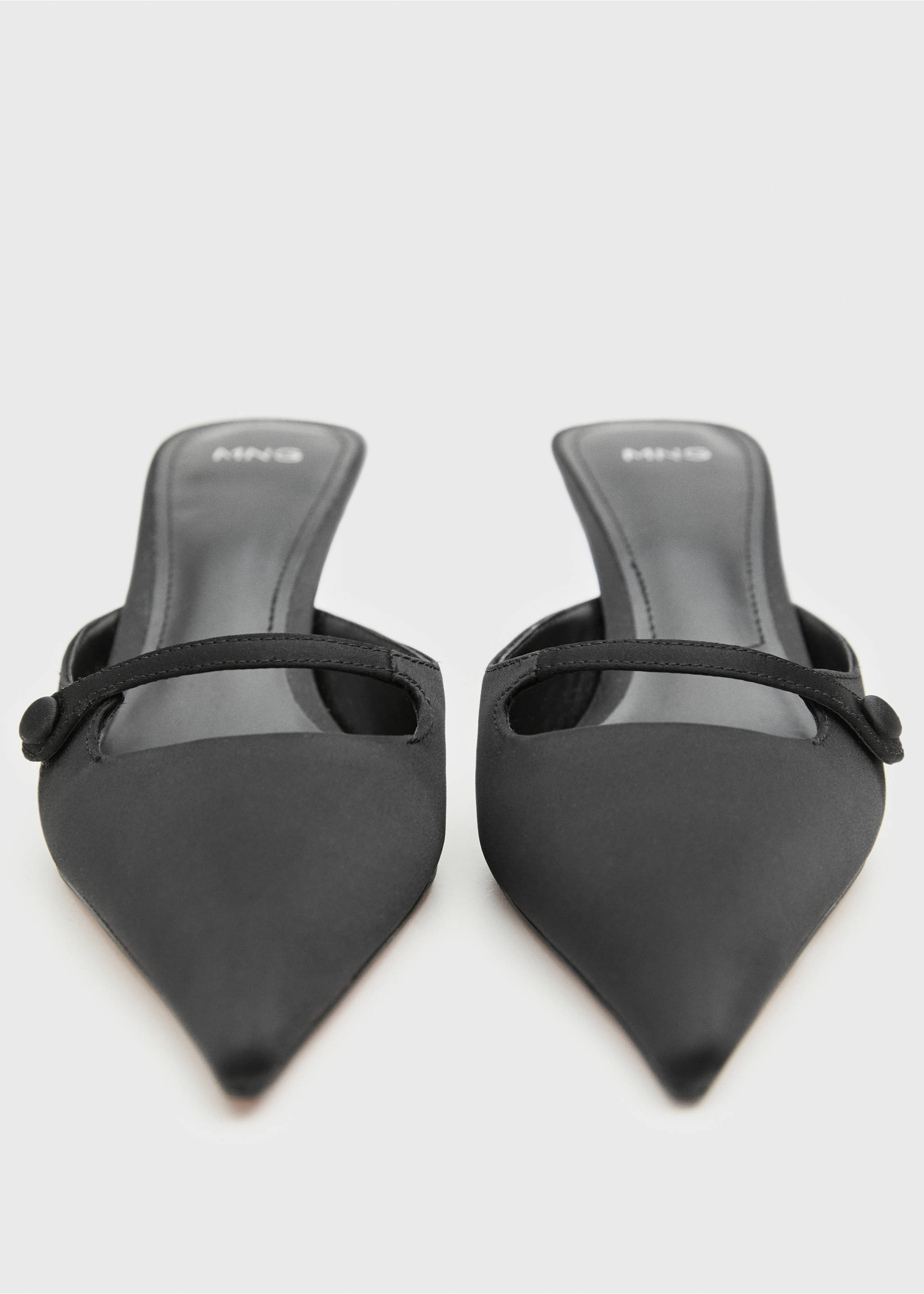 Satin kitten-heel shoes - Details of the article 2, Black. Ref: 77036747-00.
