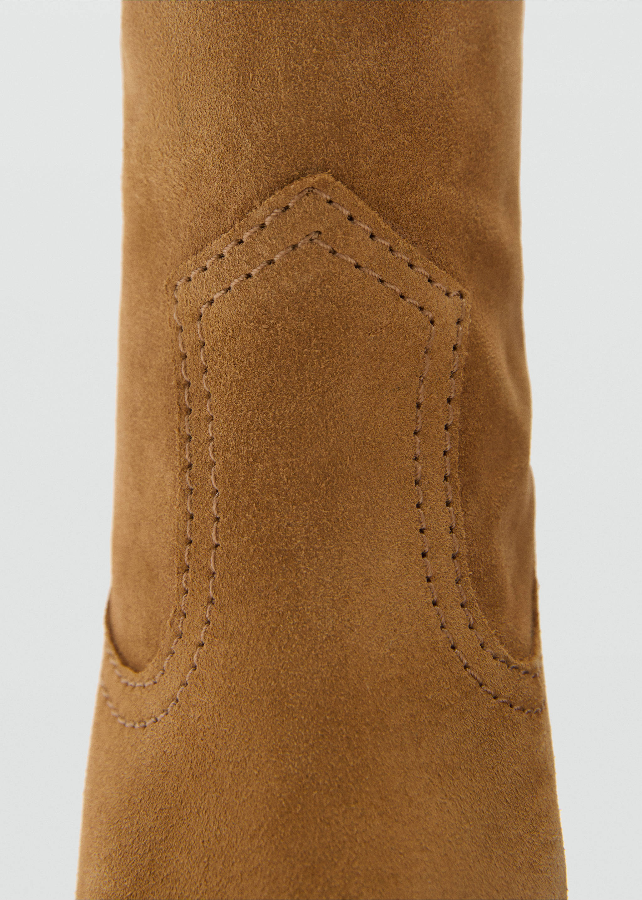 Suede cowboy boots - Details of the article 1, Tobacco Brown. Ref: 77036748-00.