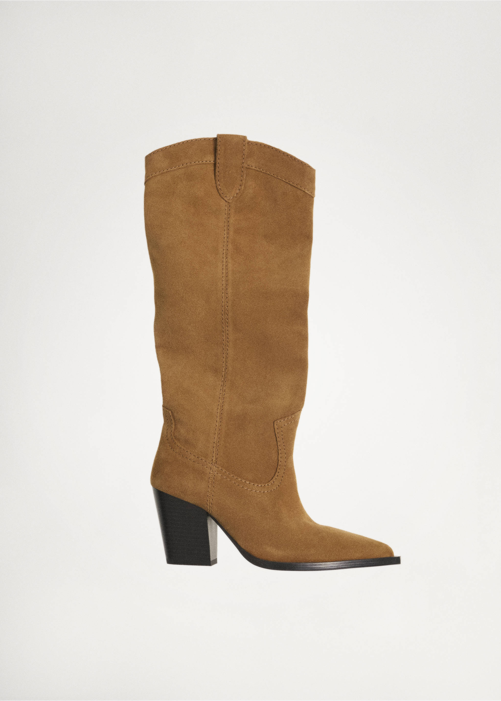 Suede cowboy boots - Details of the article 5, Tobacco Brown. Ref: 77036748-00.