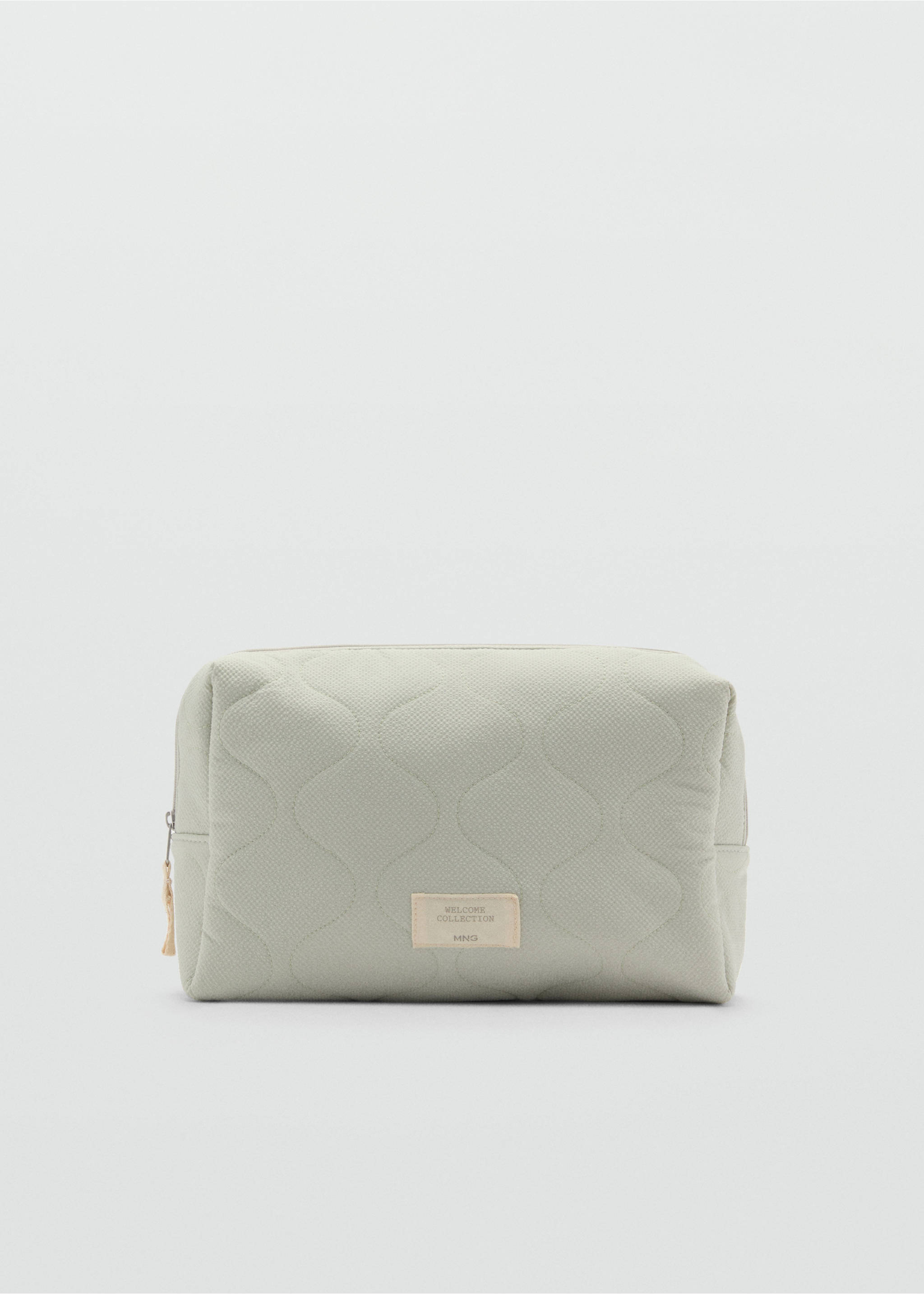 Quilted cosmetic bag - Article without model, Pastel Green. Ref: 77036749-00.