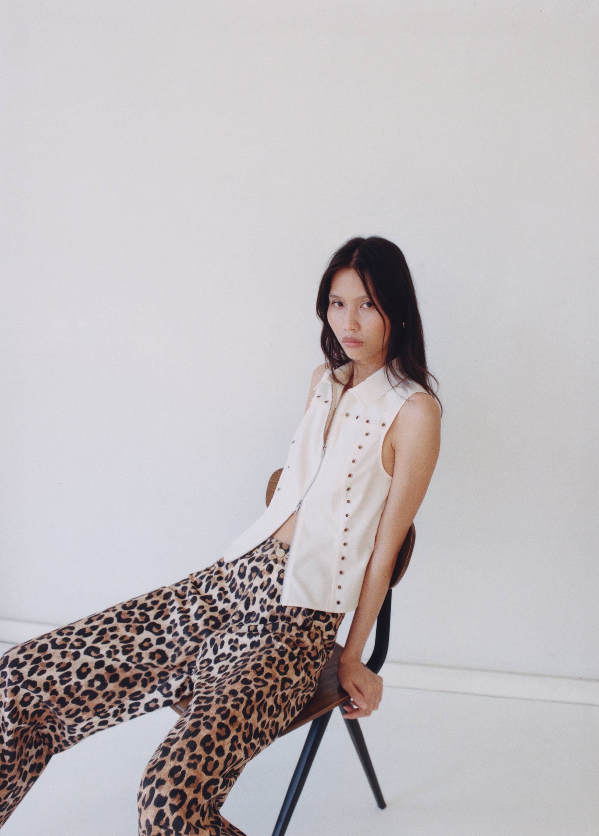 Leopard-print wide leg jeans - Details of the article 7