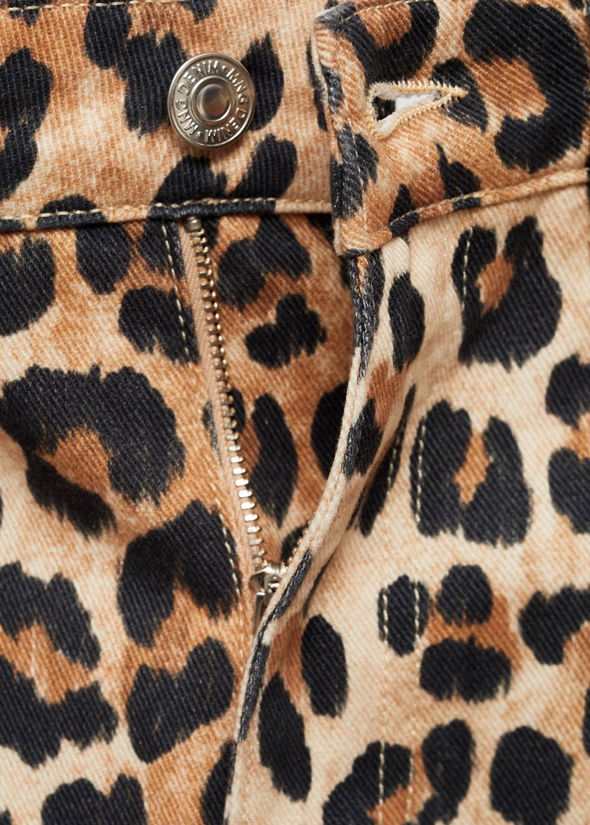 Leopard-print wide leg jeans - Details of the article 8