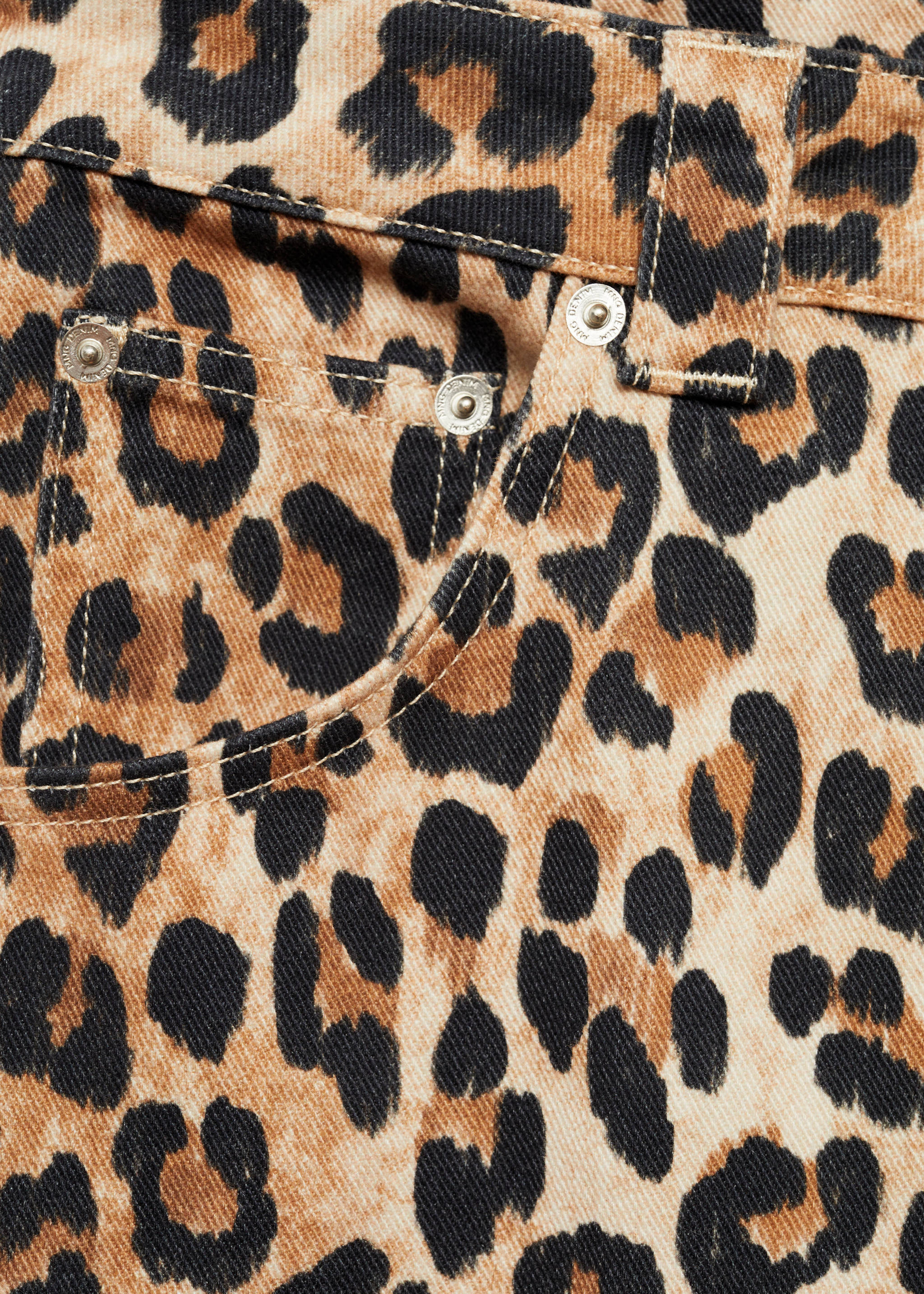Leopard-print wide leg jeans - Details of the article 0