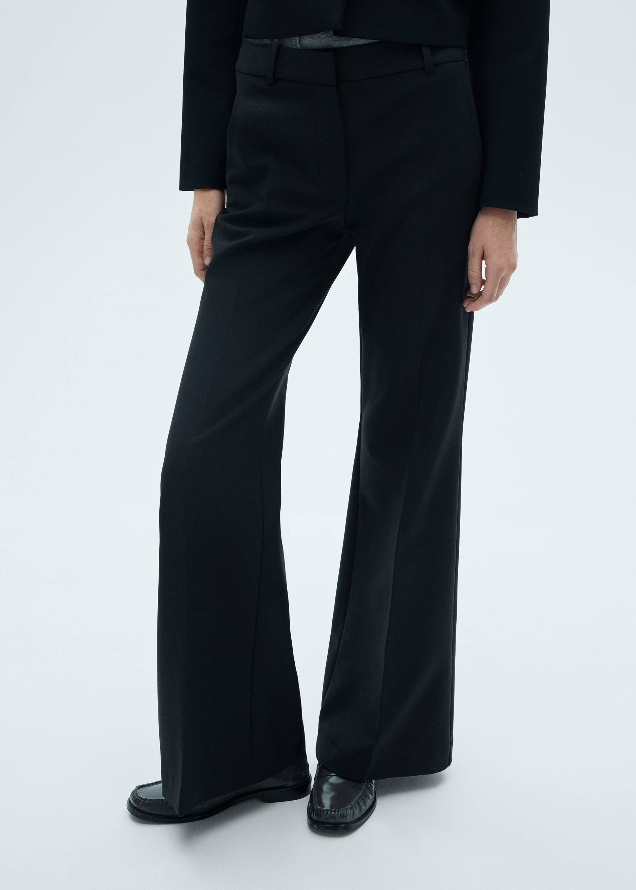 Mid-rise flared trousers - Medium plane