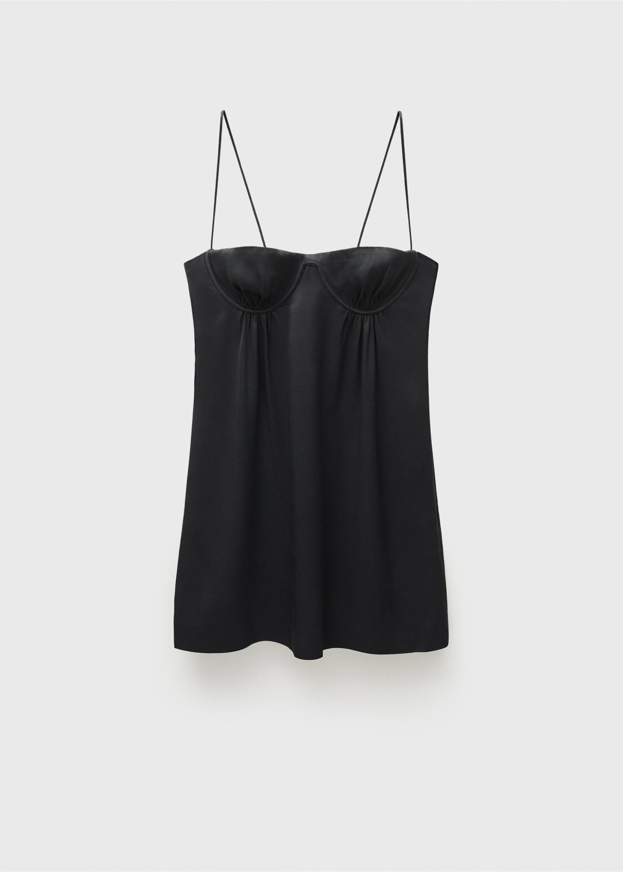 Short dress with corset neckline - Article without model, Black. Ref: 77036758-00.