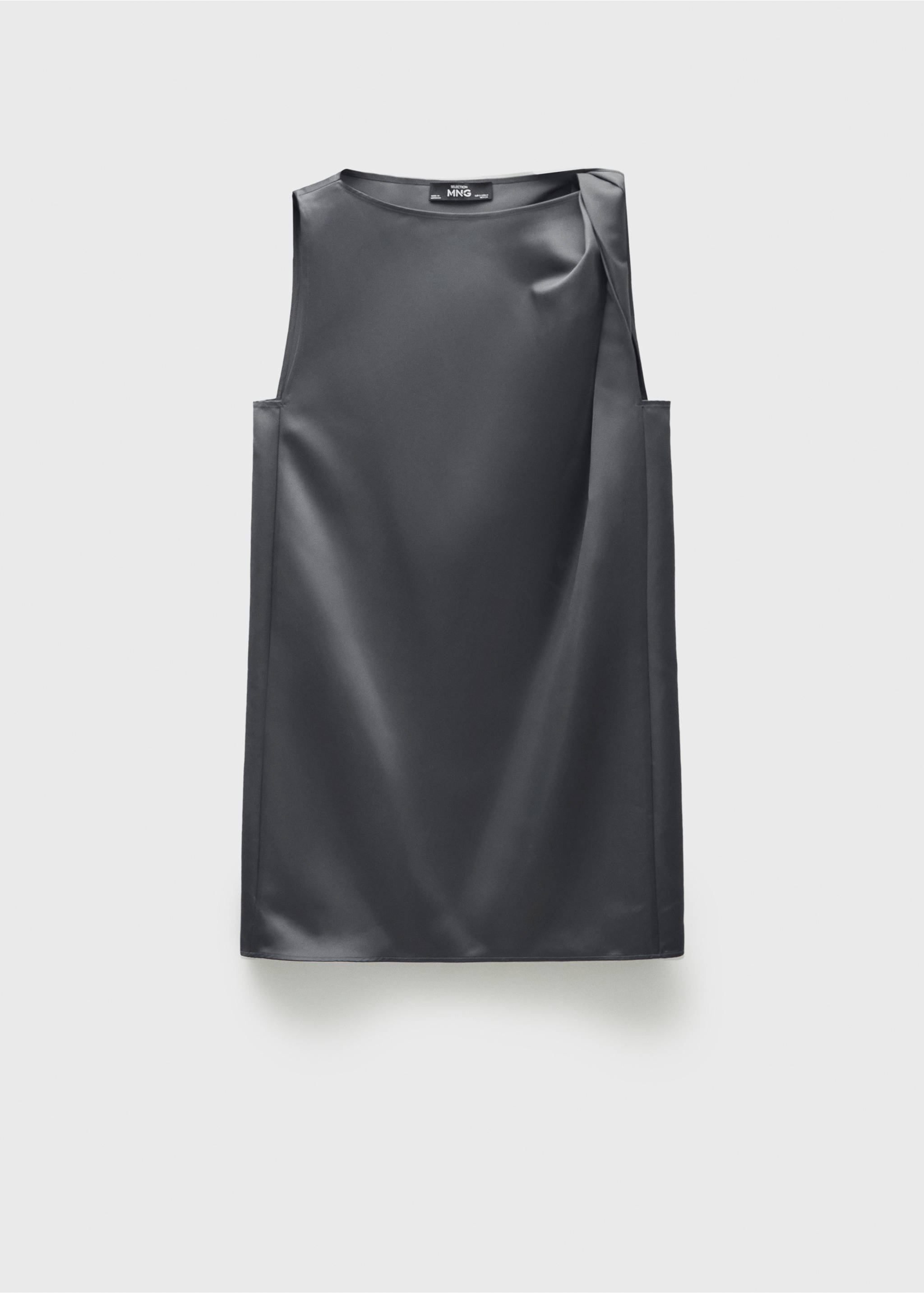 Robe satinée détail nœud - Article sans modèle, Gris anthracite. Ref: 77036759-00.