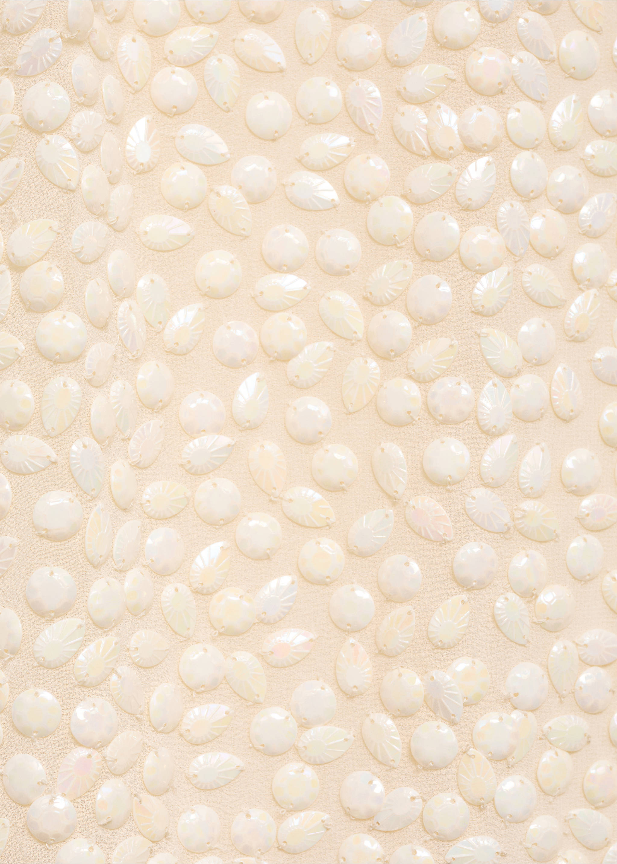 Kurzes Kleid mit Perlenverzierung - Detail des Artikels 8, Beige. Ref: 77036760-00.