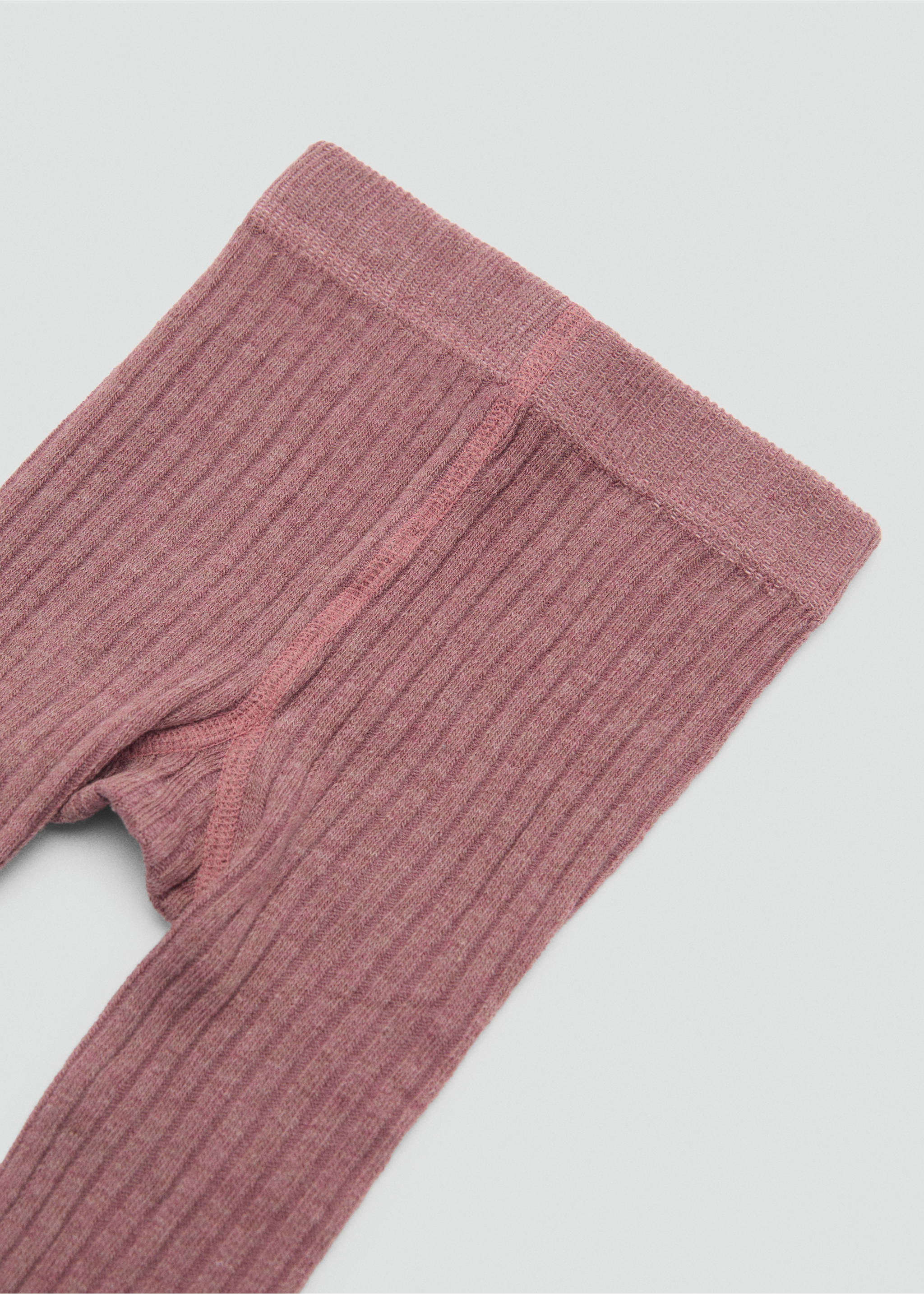 Cotton-blend thick tights - Details of the article 1, Burgundy. Ref: 77036761-00.