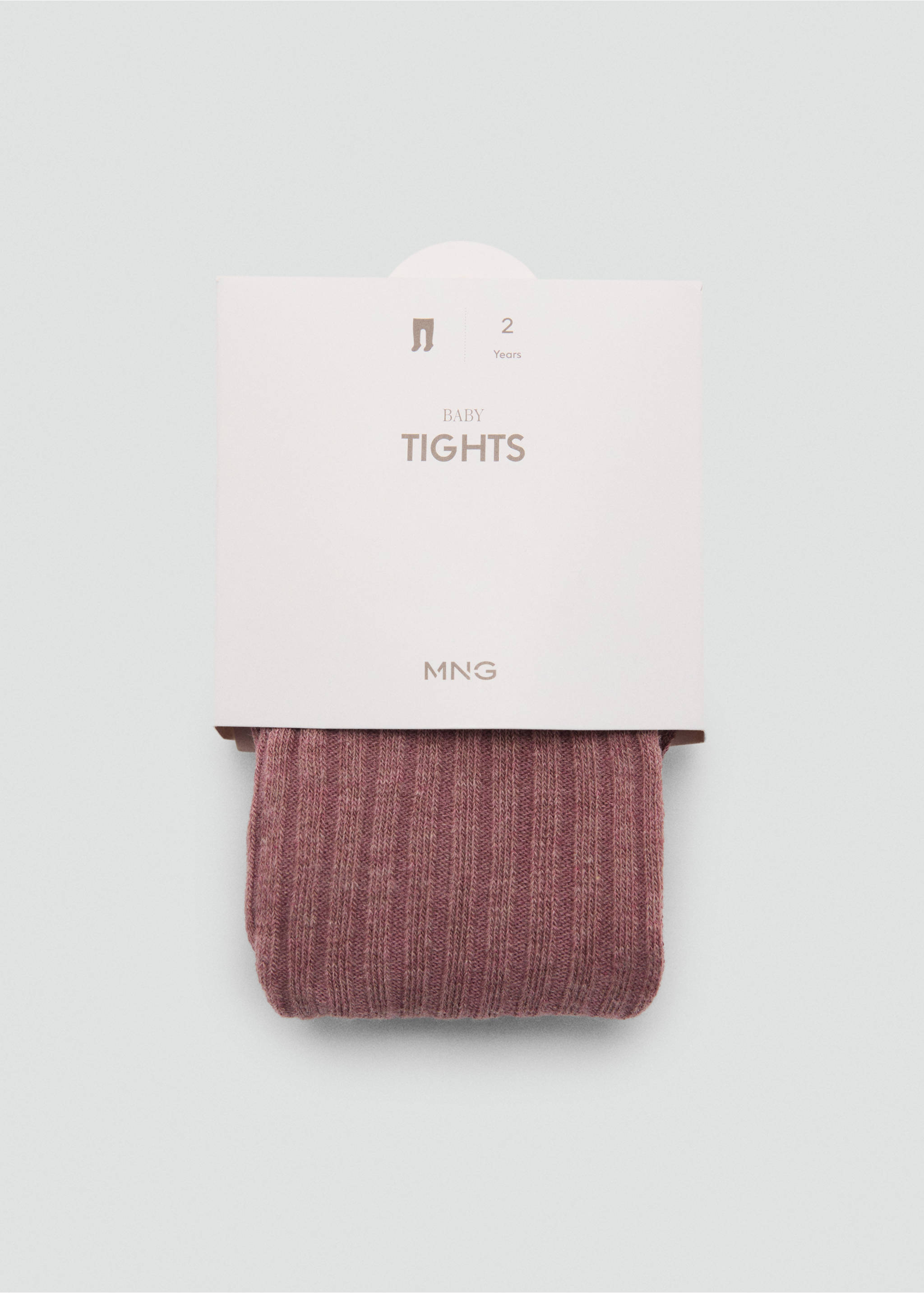 Cotton-blend thick tights - Details of the article 2, Burgundy. Ref: 77036761-00.