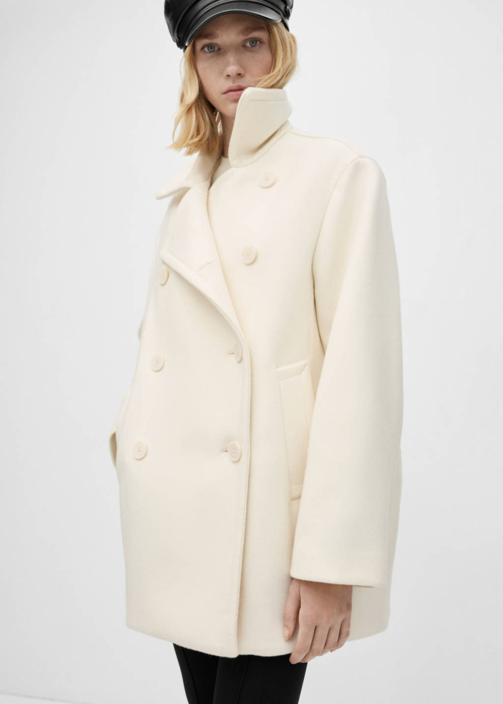 Double-breasted virgin wool coat - Women | MANGO OUTLET USA