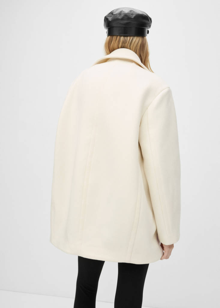 L’AUBE BLANC／Double-breasted Wool coat Double-breasted virgin wool coat - Women | MANGO OUTLET USA