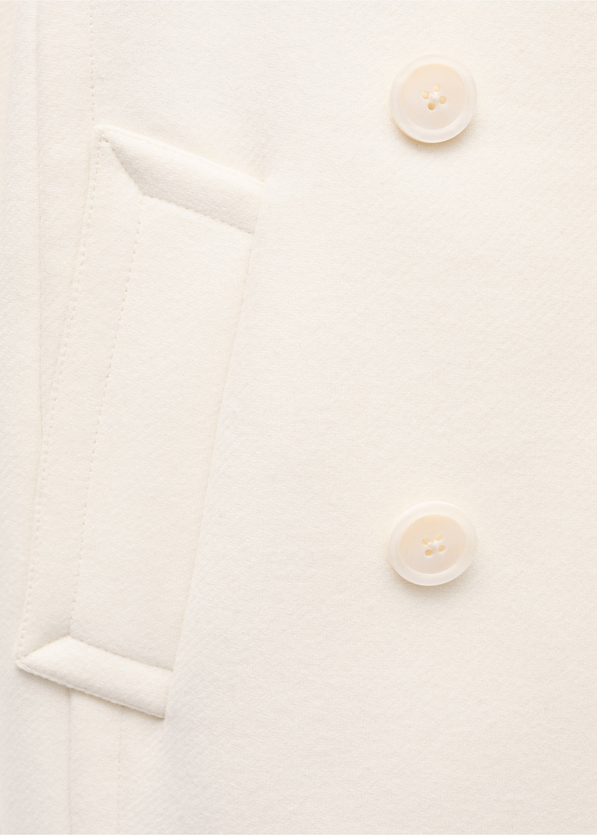 Double-breasted virgin wool coat - Détail de l'article 0, Écru. Ref: 77036763-00.