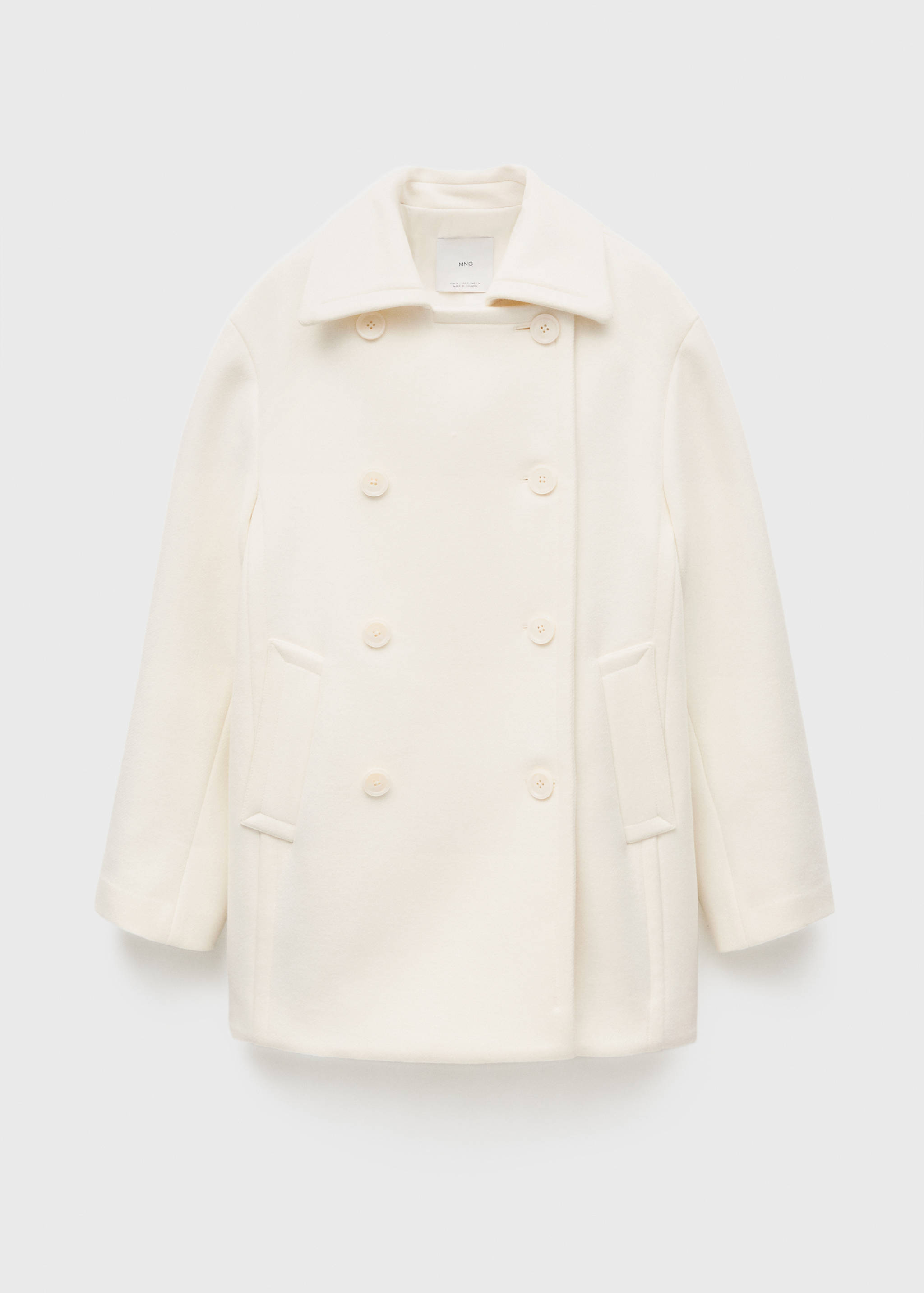 Double-breasted virgin wool coat - Article without model