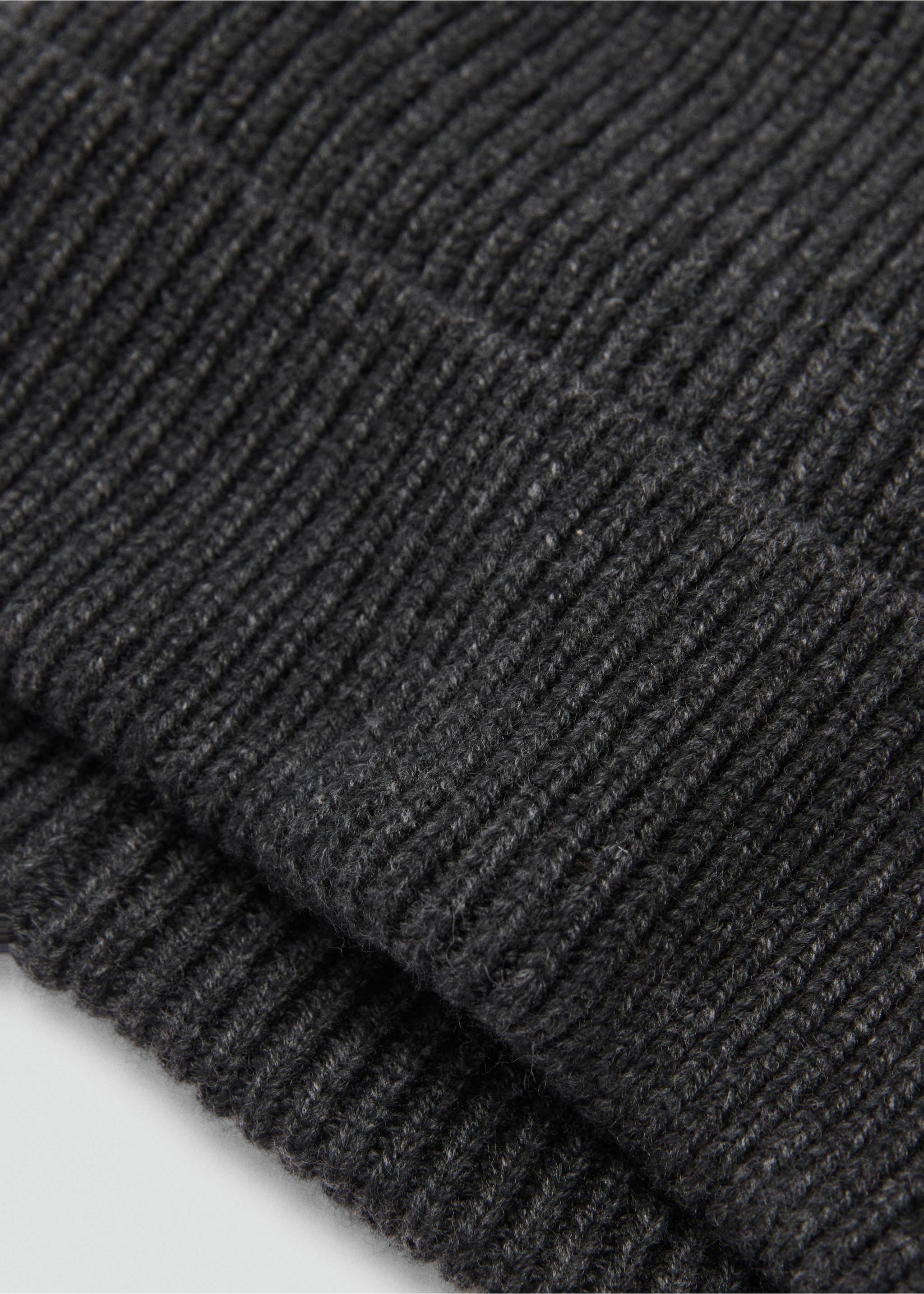 Wool and cashmere-blend ribbed hat - Medium plane, Dark Heather Grey. Ref: 77037113-00.
