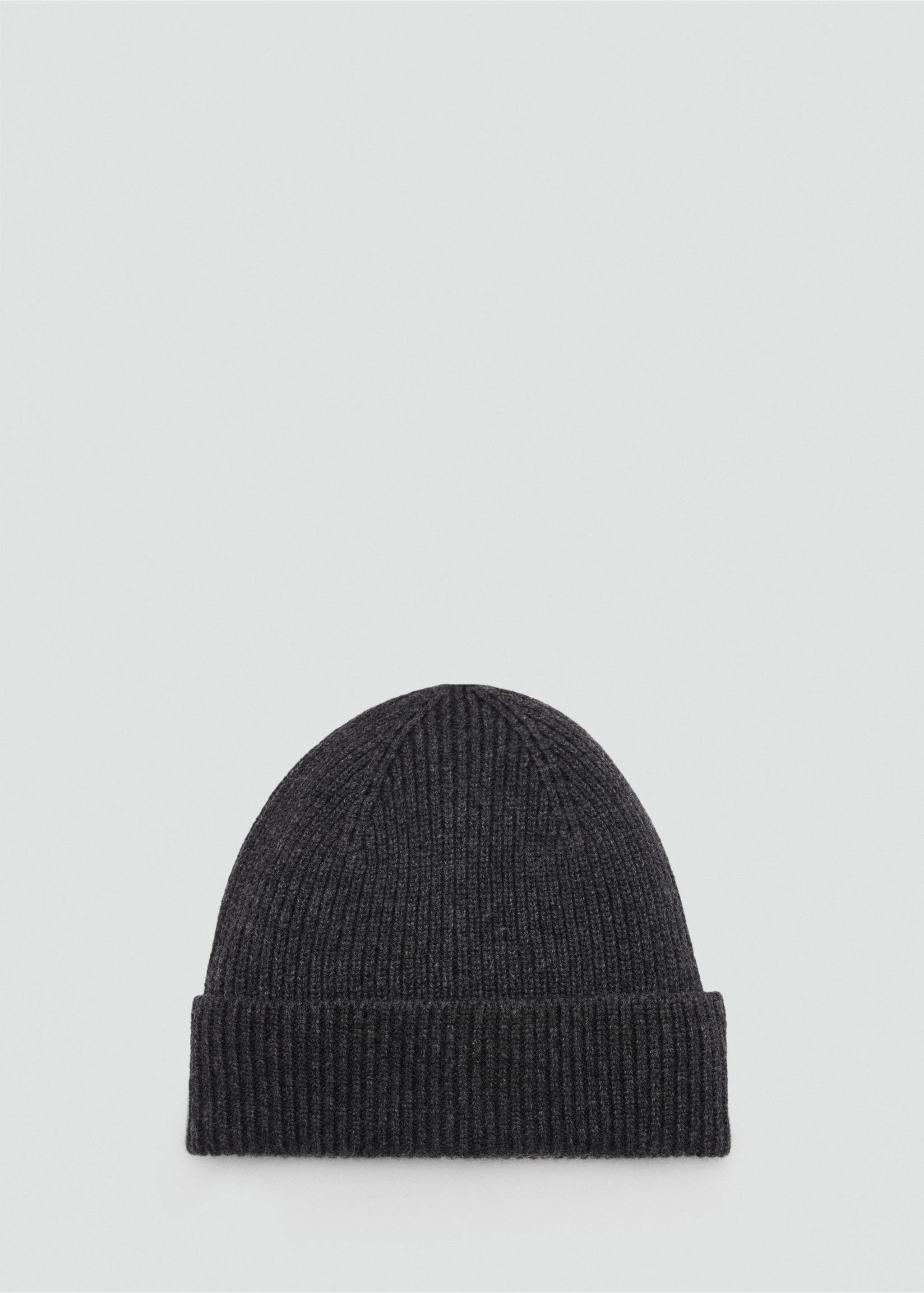 Wool and cashmere-blend ribbed hat - Article without model, Dark Heather Grey. Ref: 77037113-00.