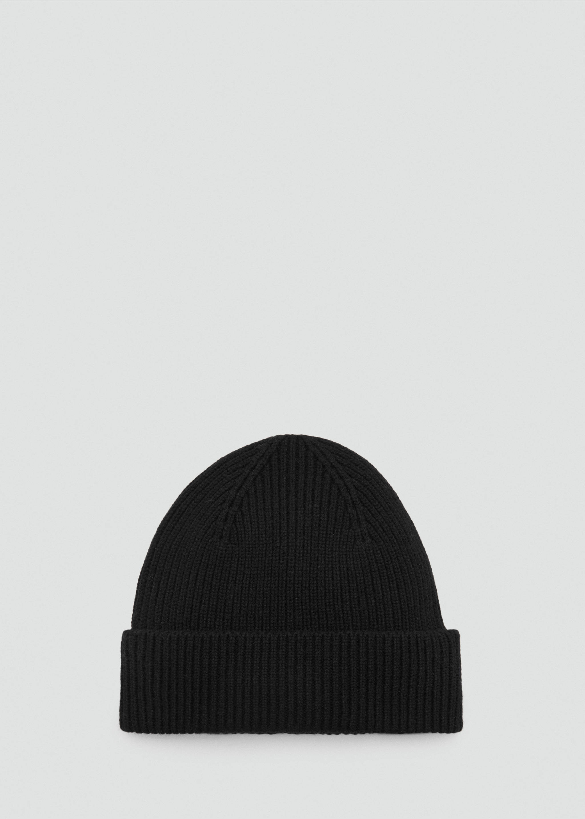 Gorra barreja llana i caixmir canalé - Article sense model, Negre. Ref: 77037113-00.