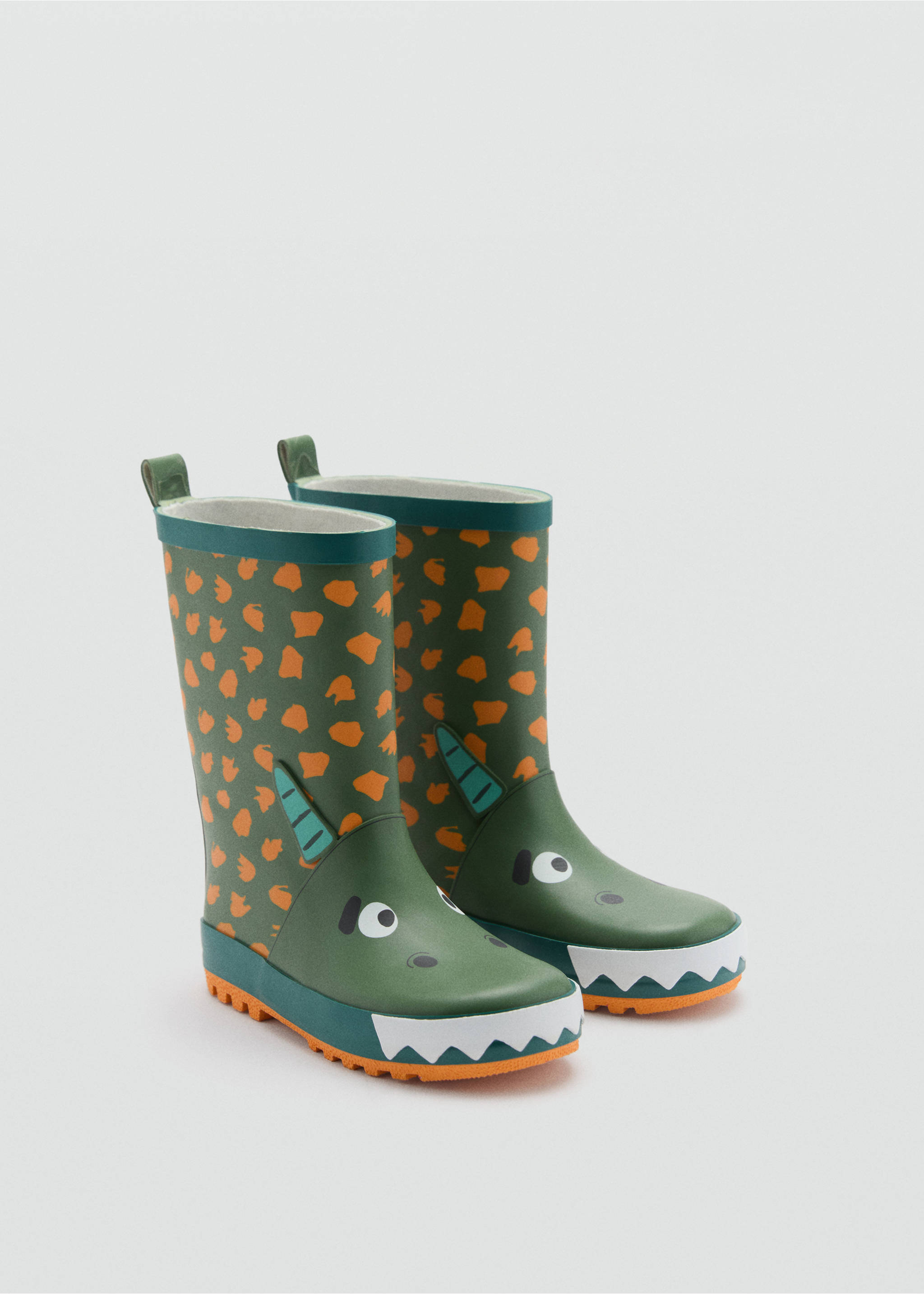 Bottes de pluie crocodile - Plan moyen, Vert. Ref: 77037117-00.