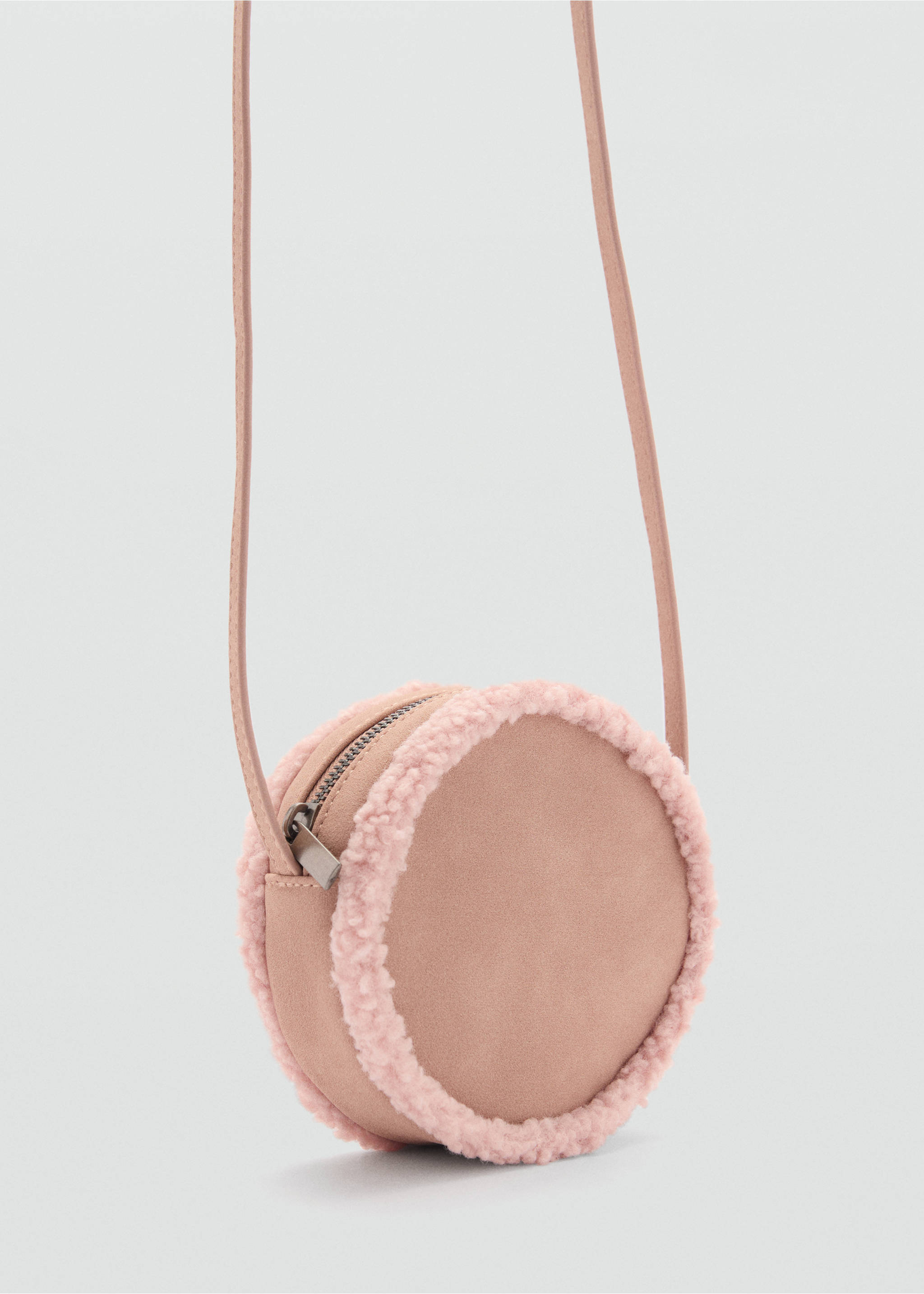 Runde Tasche in Kroko-Optik - Mittlere Ansicht, Zartrosa. Ref: 77037120-00.