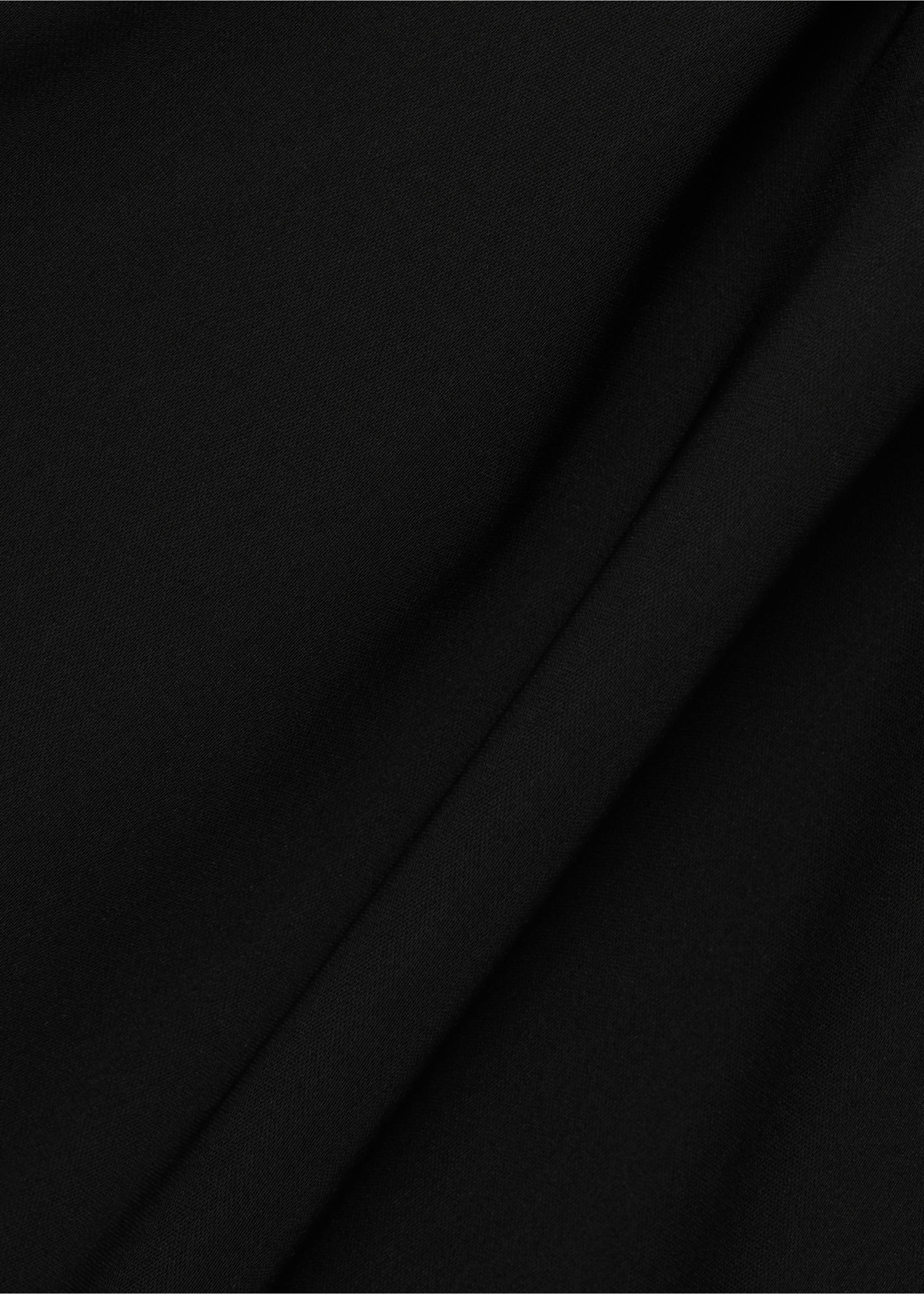 Asymmetrical dress with belt - Details of the article 8, Black. Ref: 77037644-00.