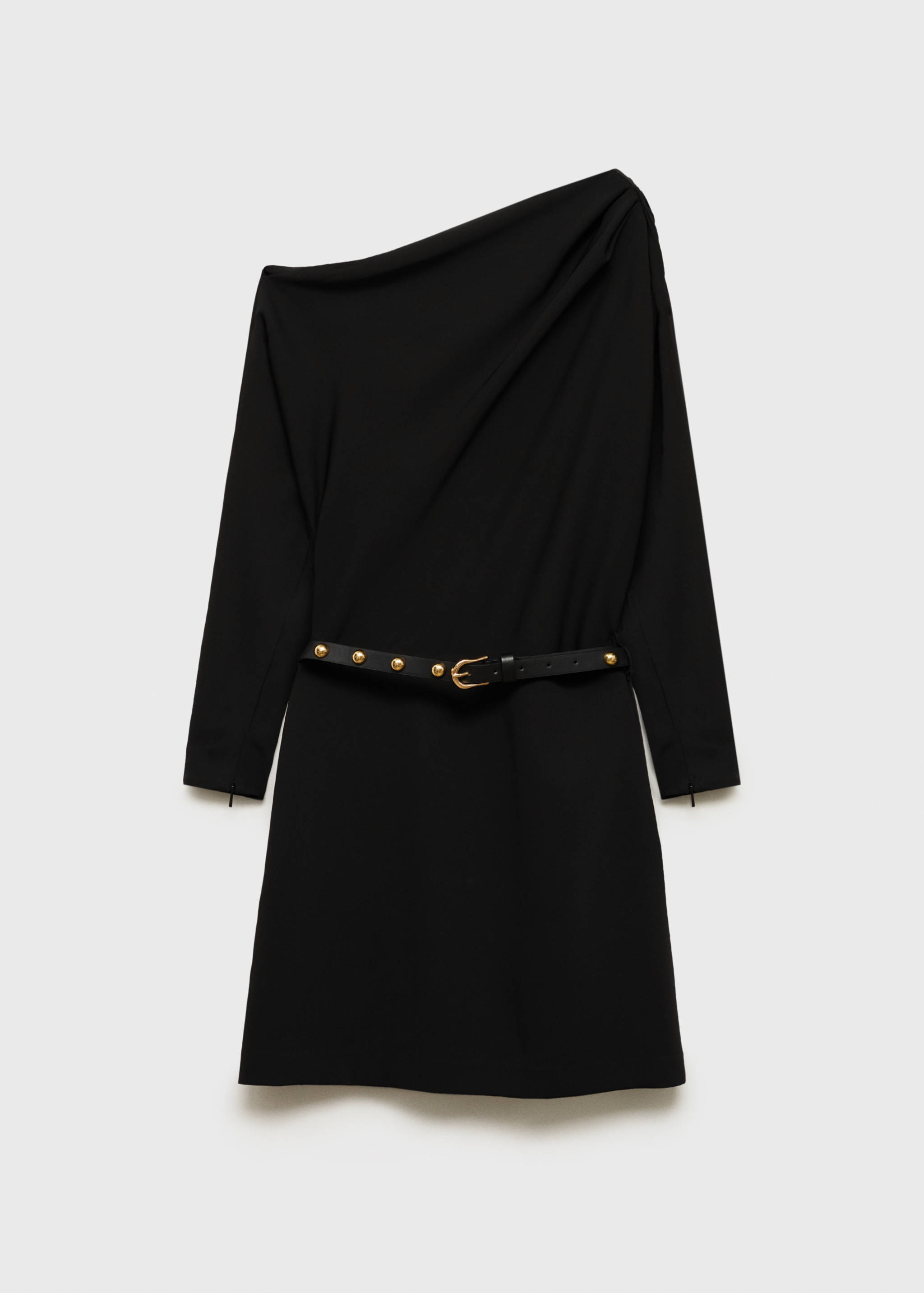 Asymmetrisches Kleid mit Gürtel - Artikel ohne Model