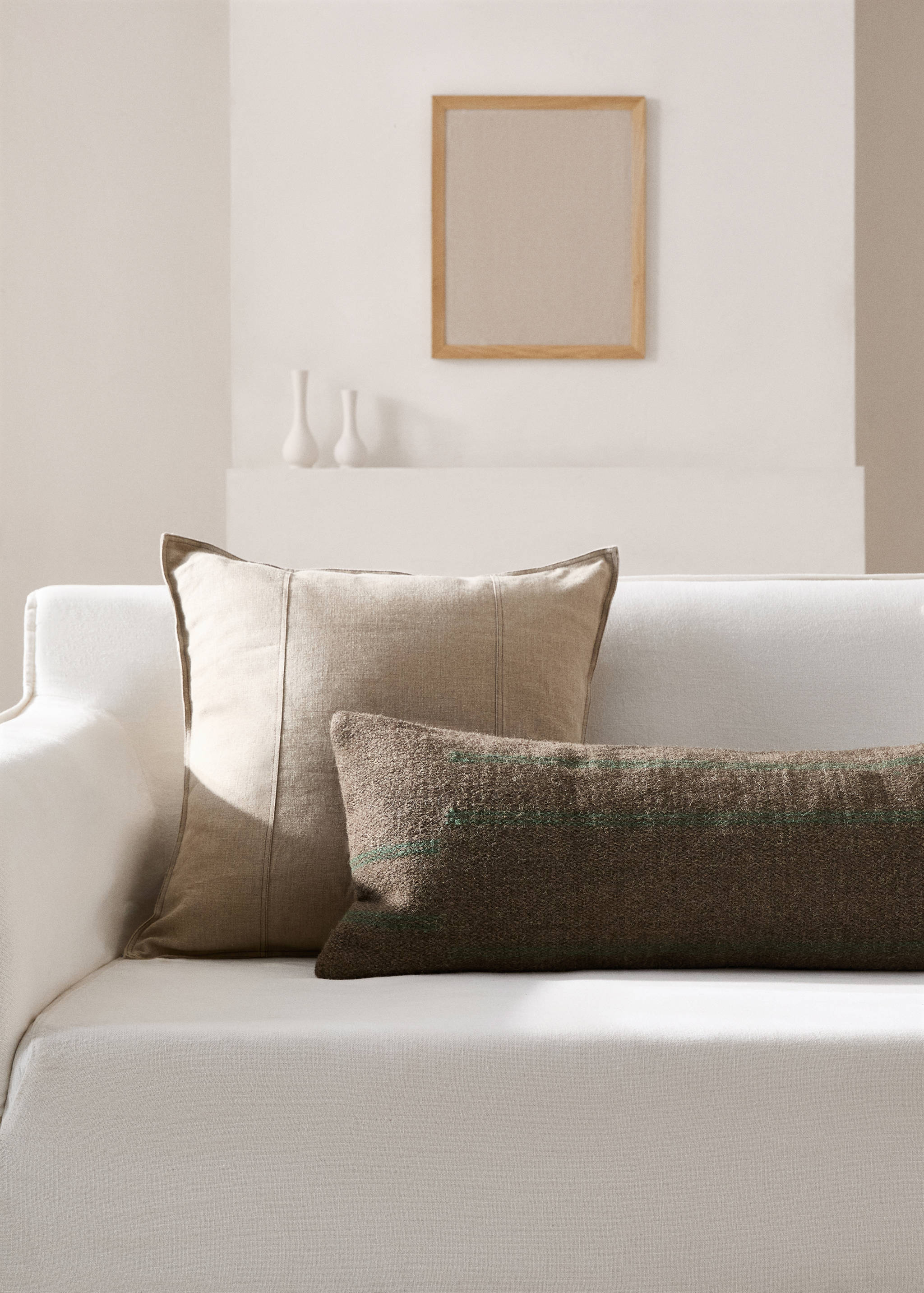 Wool and cotton cushion cover 35x90cm - General plane