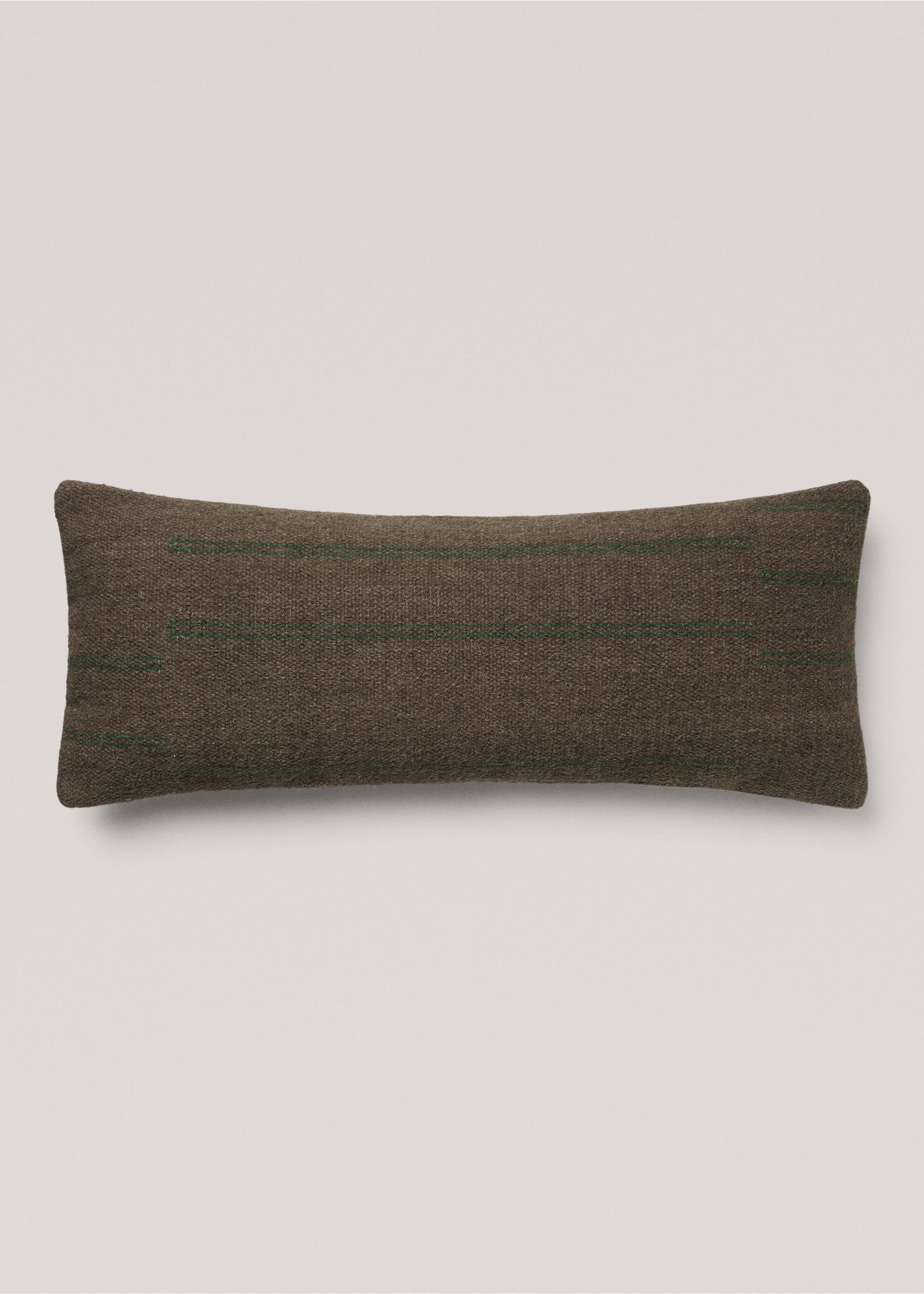Housse coussin laine et coton 35x90 cm - Article sans modèle, Marron. Ref: 77037645-00.
