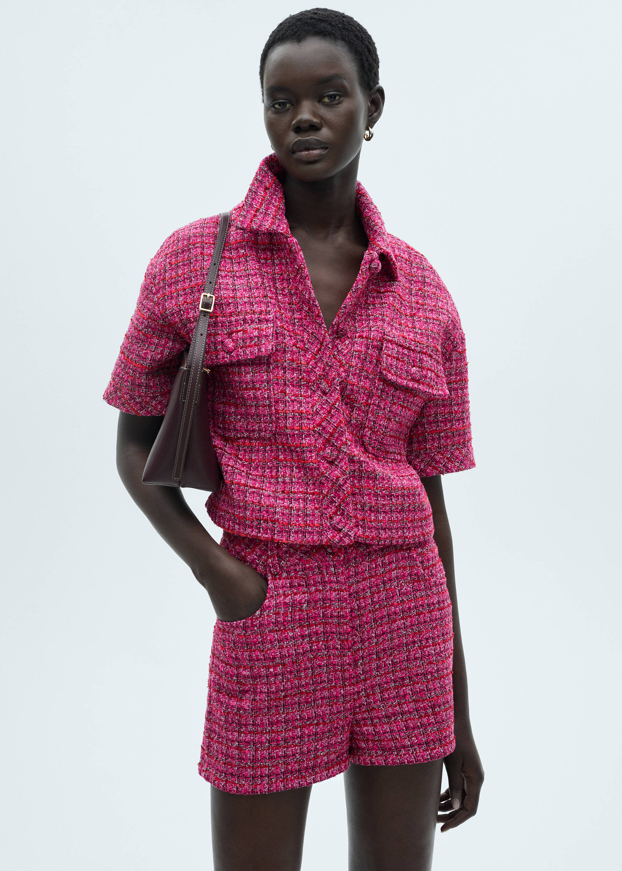 Mid-rise tweed shorts - Details of the article 1