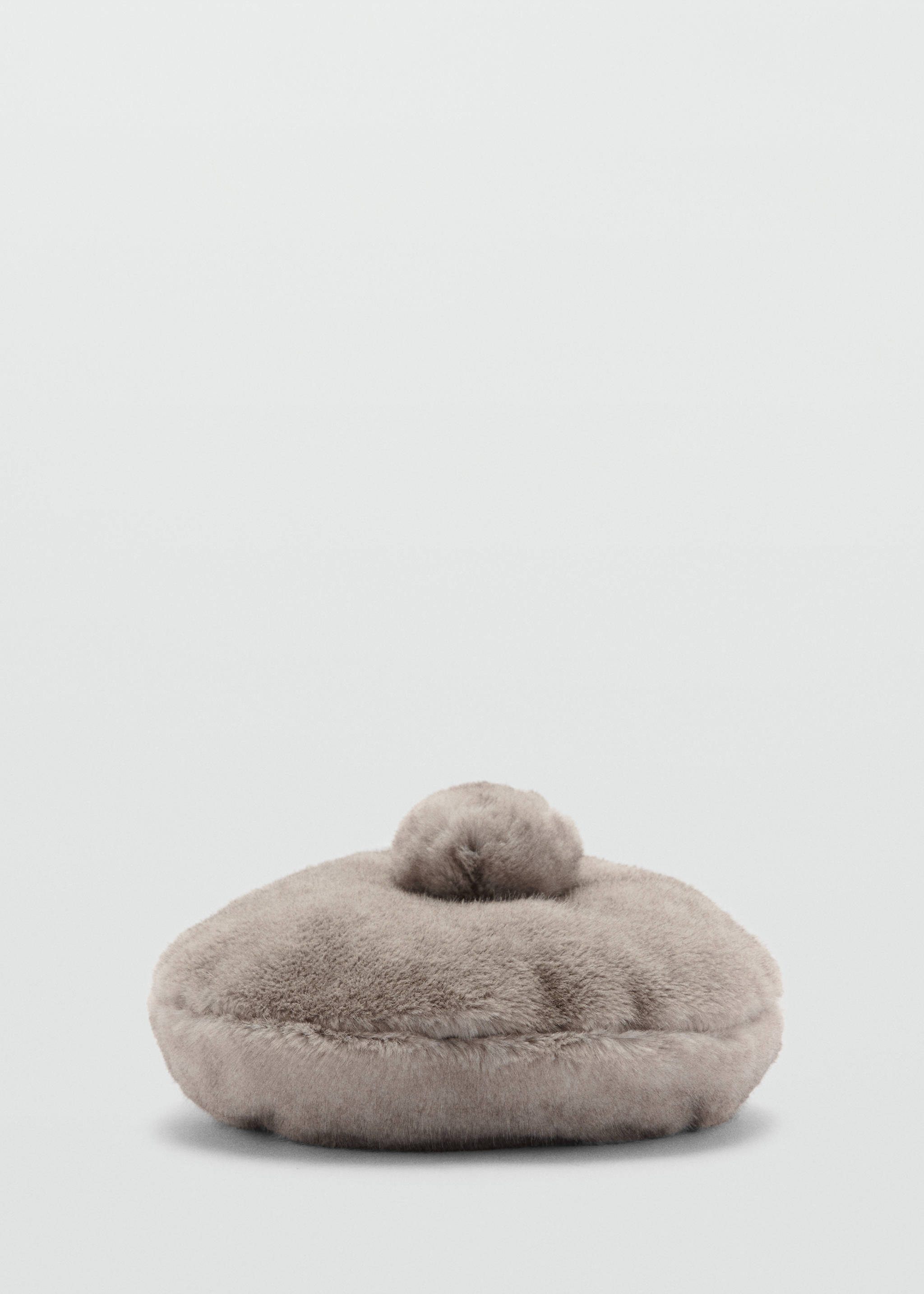 Fur-effect beret with pompom - Article without model