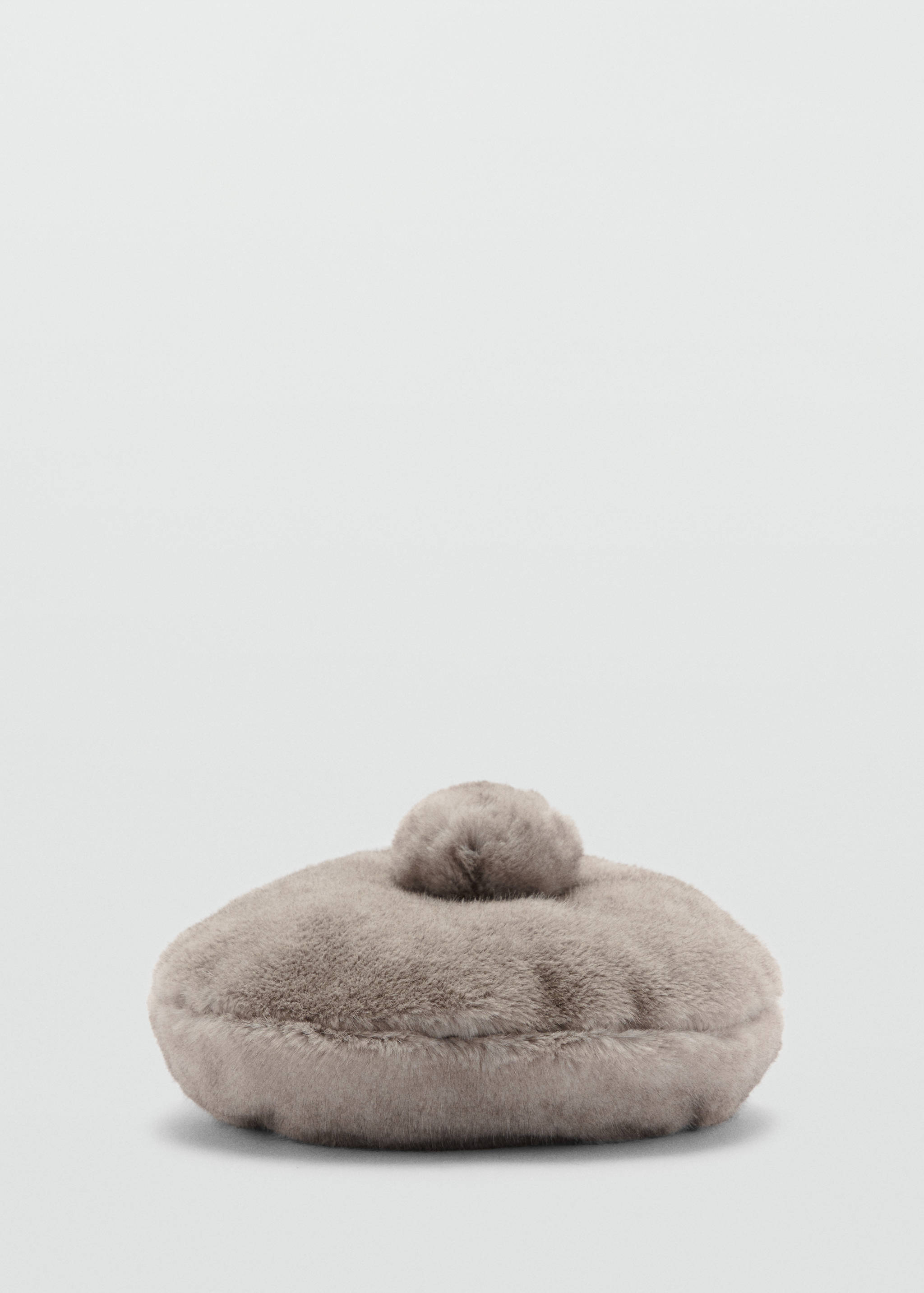 Fur-effect beret with pompom - Article without model