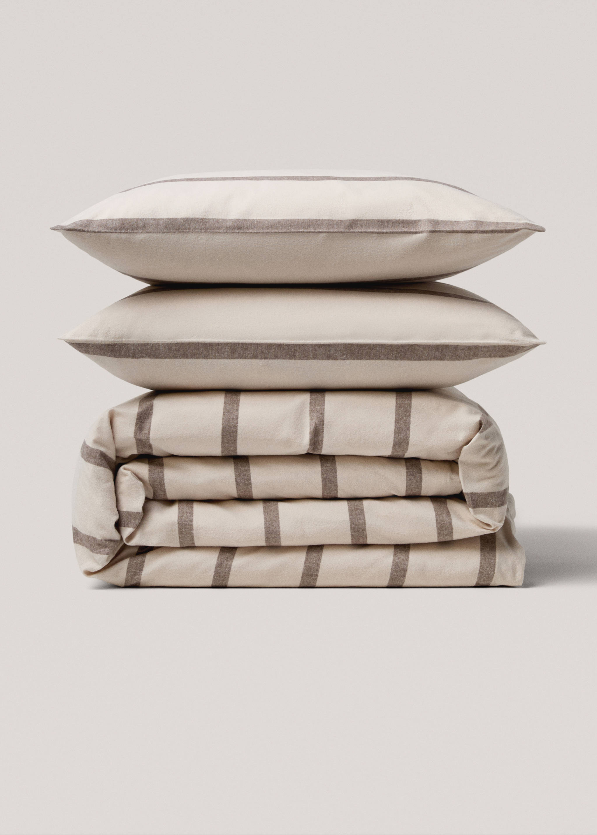 100% cotton flannel striped duvet cover for 150cm bed - Article without model