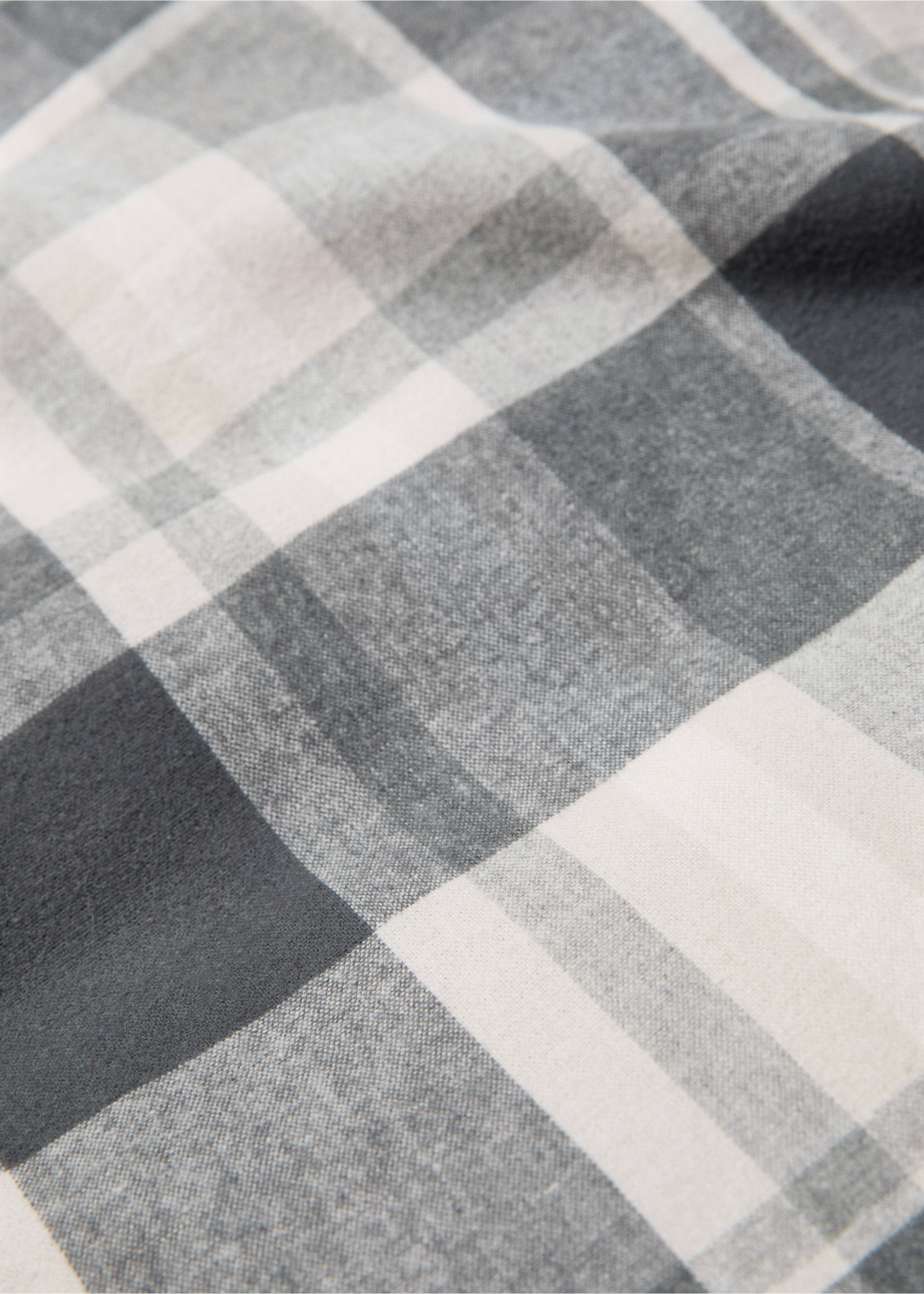 Funda nórdica algodón franela cuadros cama 180/200 cm - Detalle del artículo 1, Gris. Ref: 77037666-00.