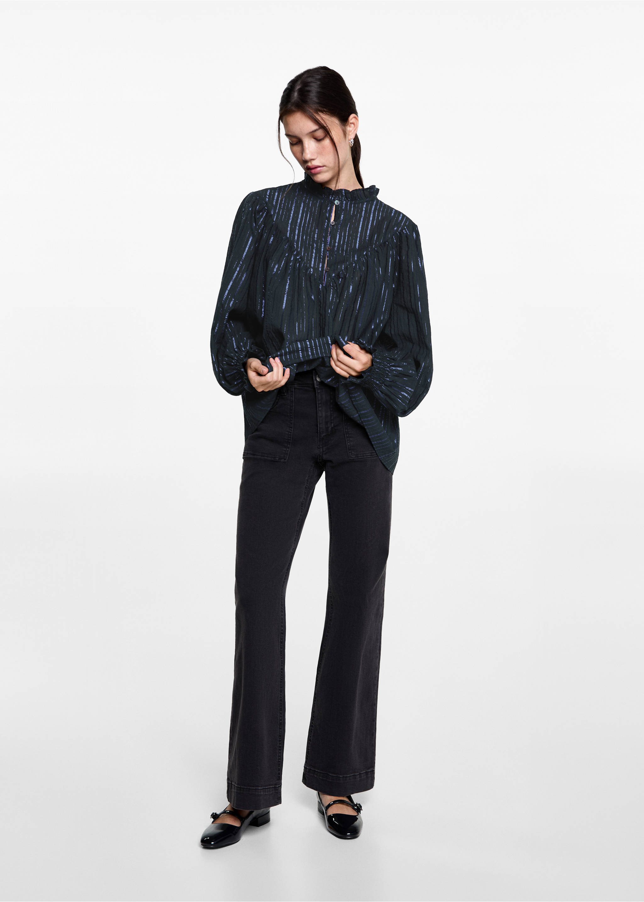 Striped lurex blouse - General plane, Wine. Ref: 77037675-00.