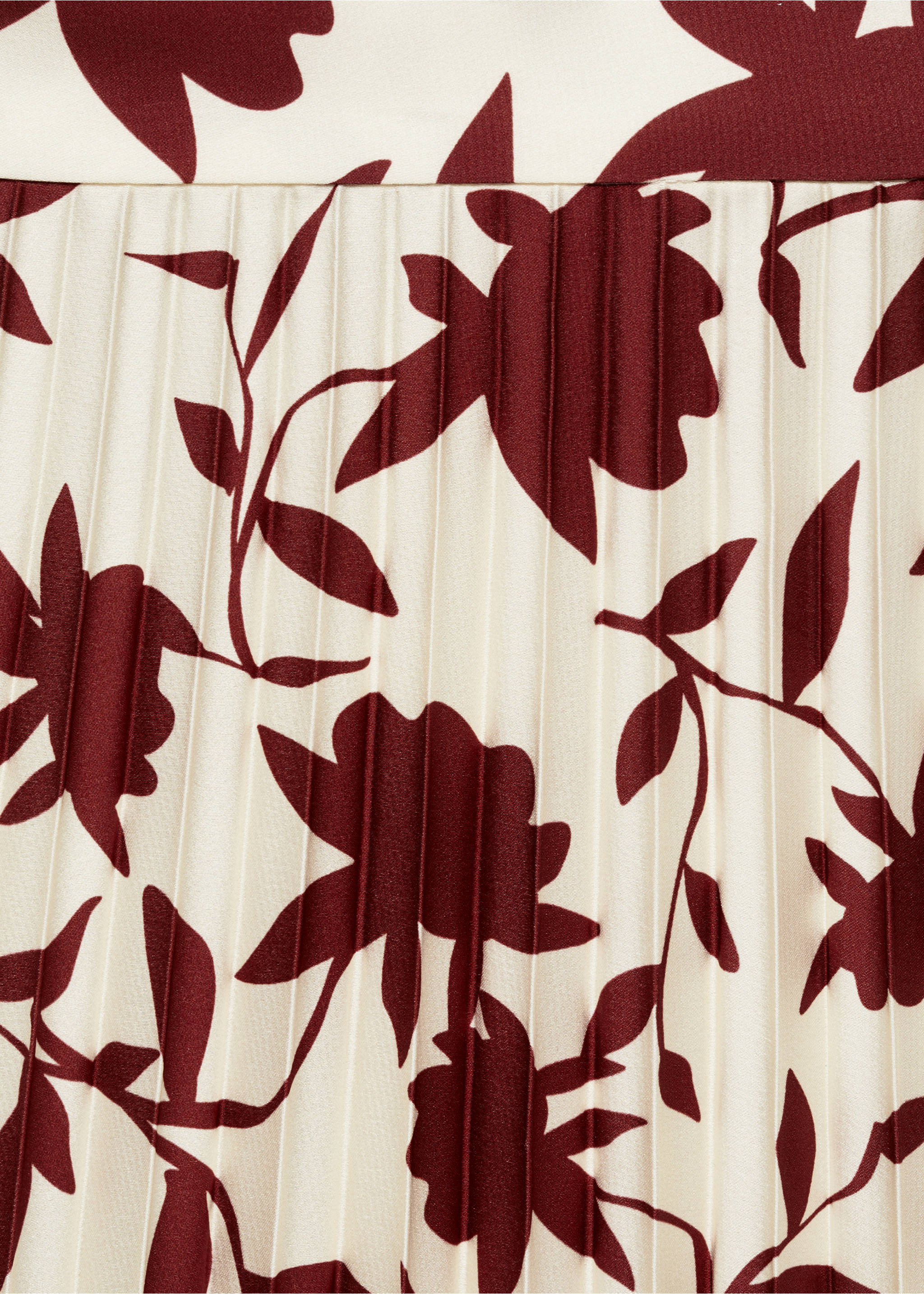 Pleated skirt with floral print - Details of the article 8, Off White. Ref: 77037676-00.