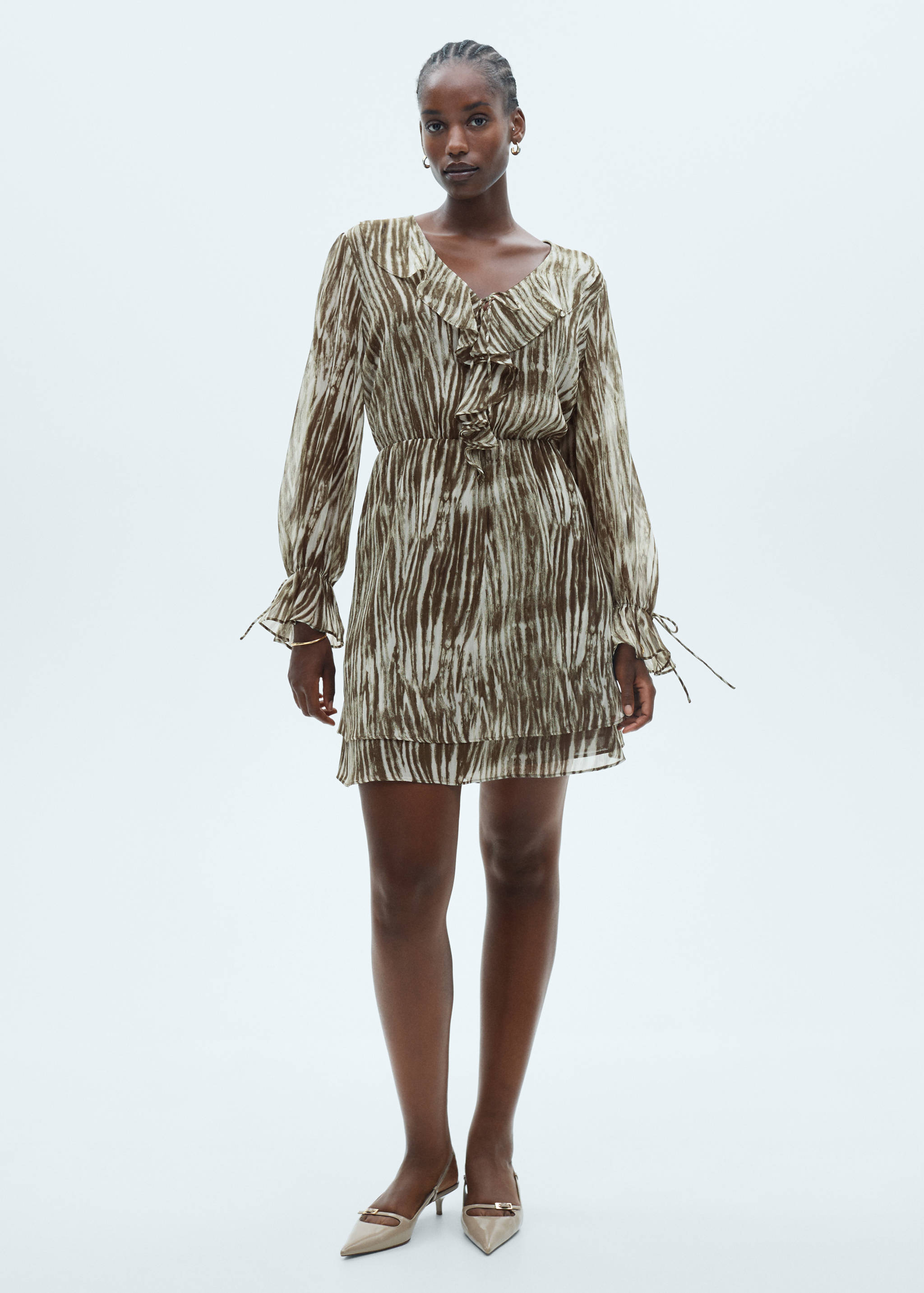 Kurzes Printkleid mit Rüschen - Detail des Artikels 3