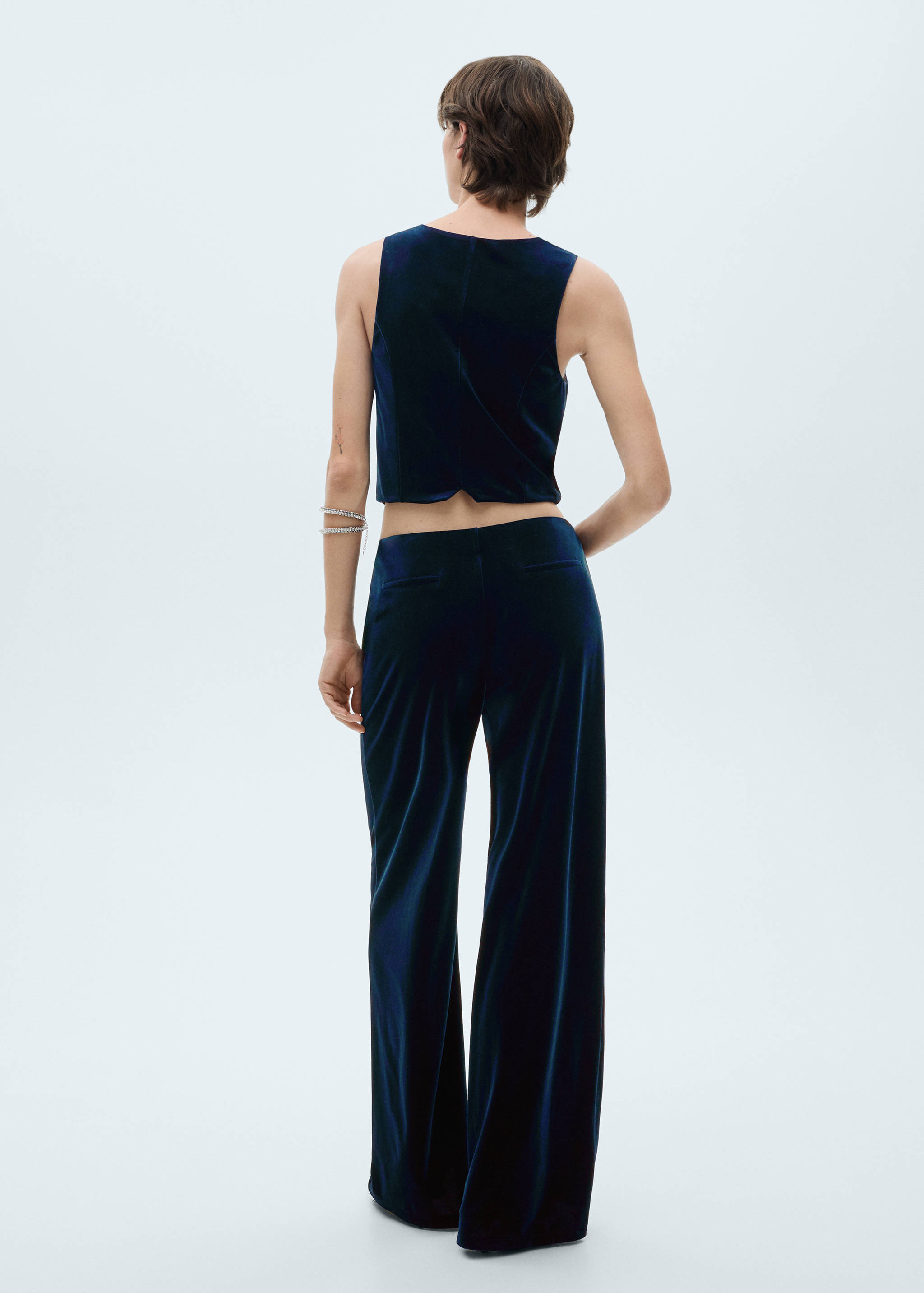 Velvet wide leg trousers - Reverse of the article