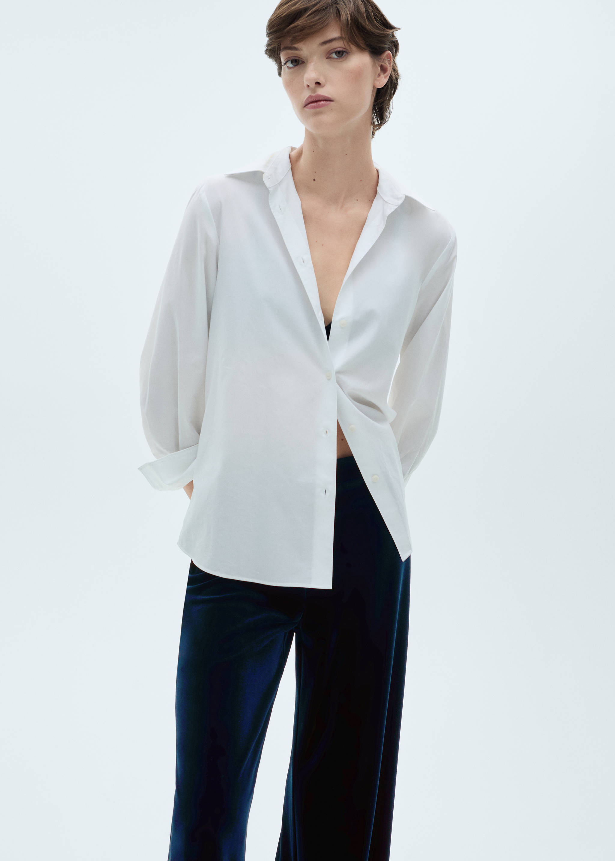 Velvet wide leg trousers - Details of the article 2