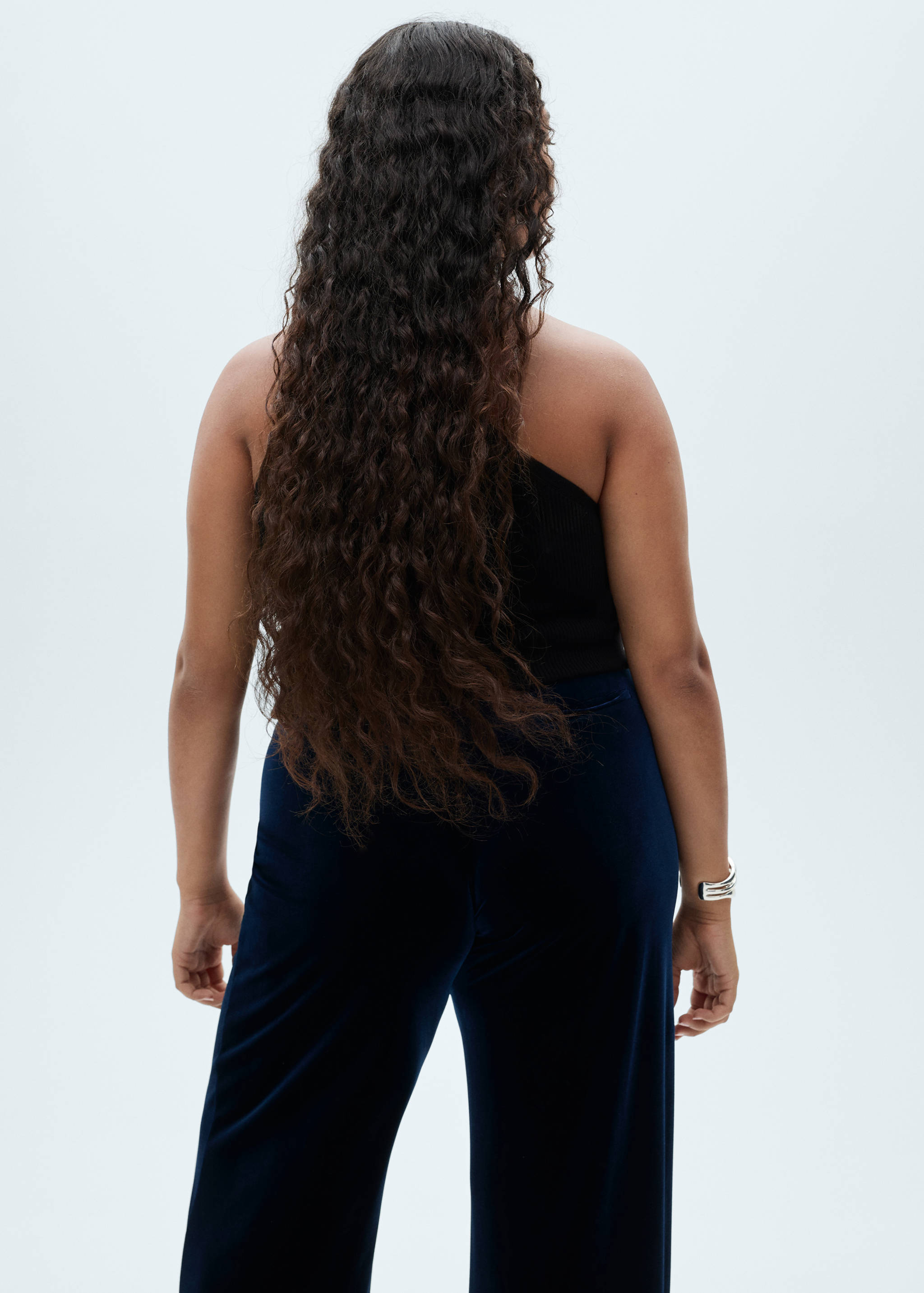 Velvet wide leg trousers - Details of the article 4