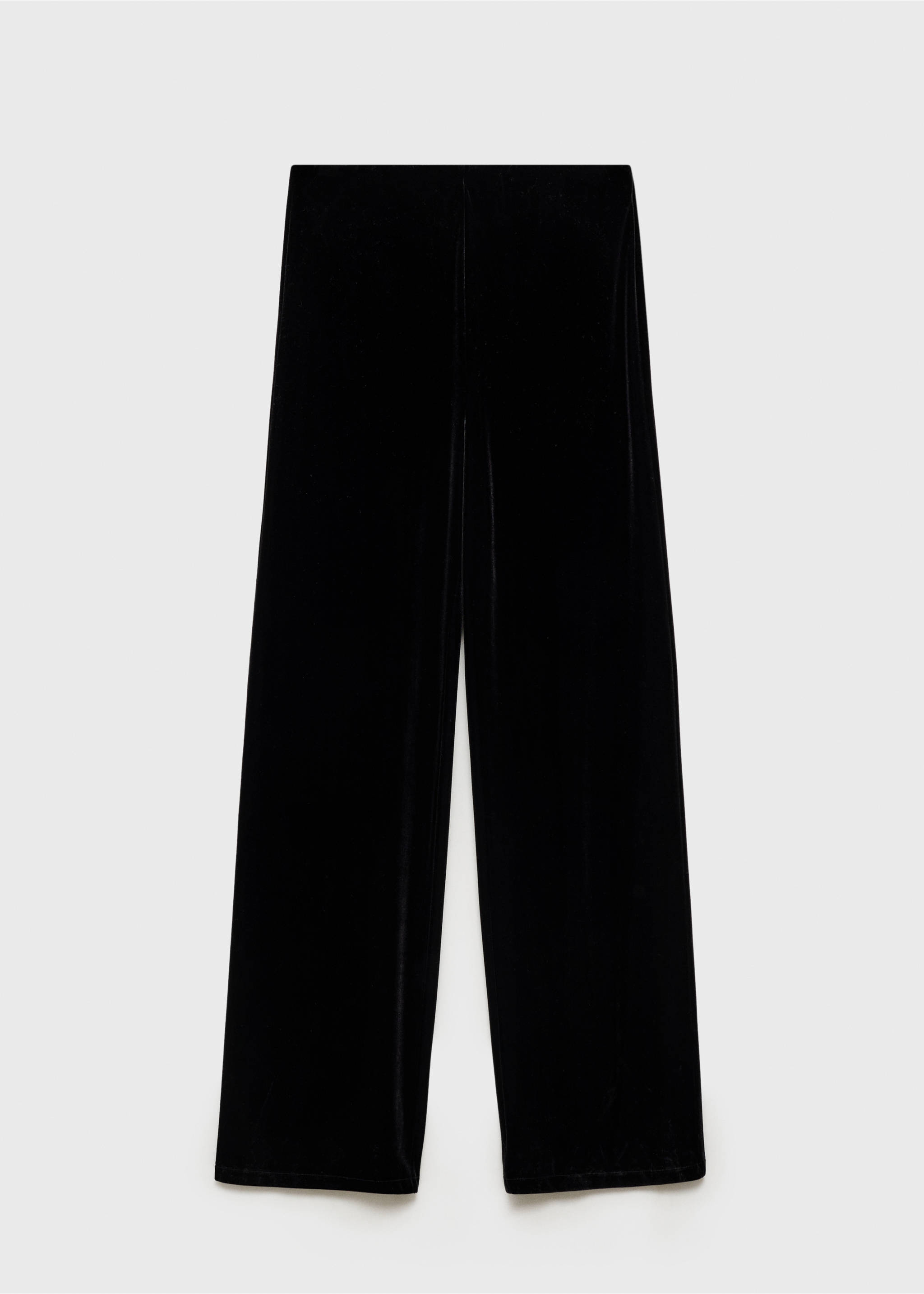 Velvet wide leg trousers - Article without model, Black. Ref: 77037687-00.