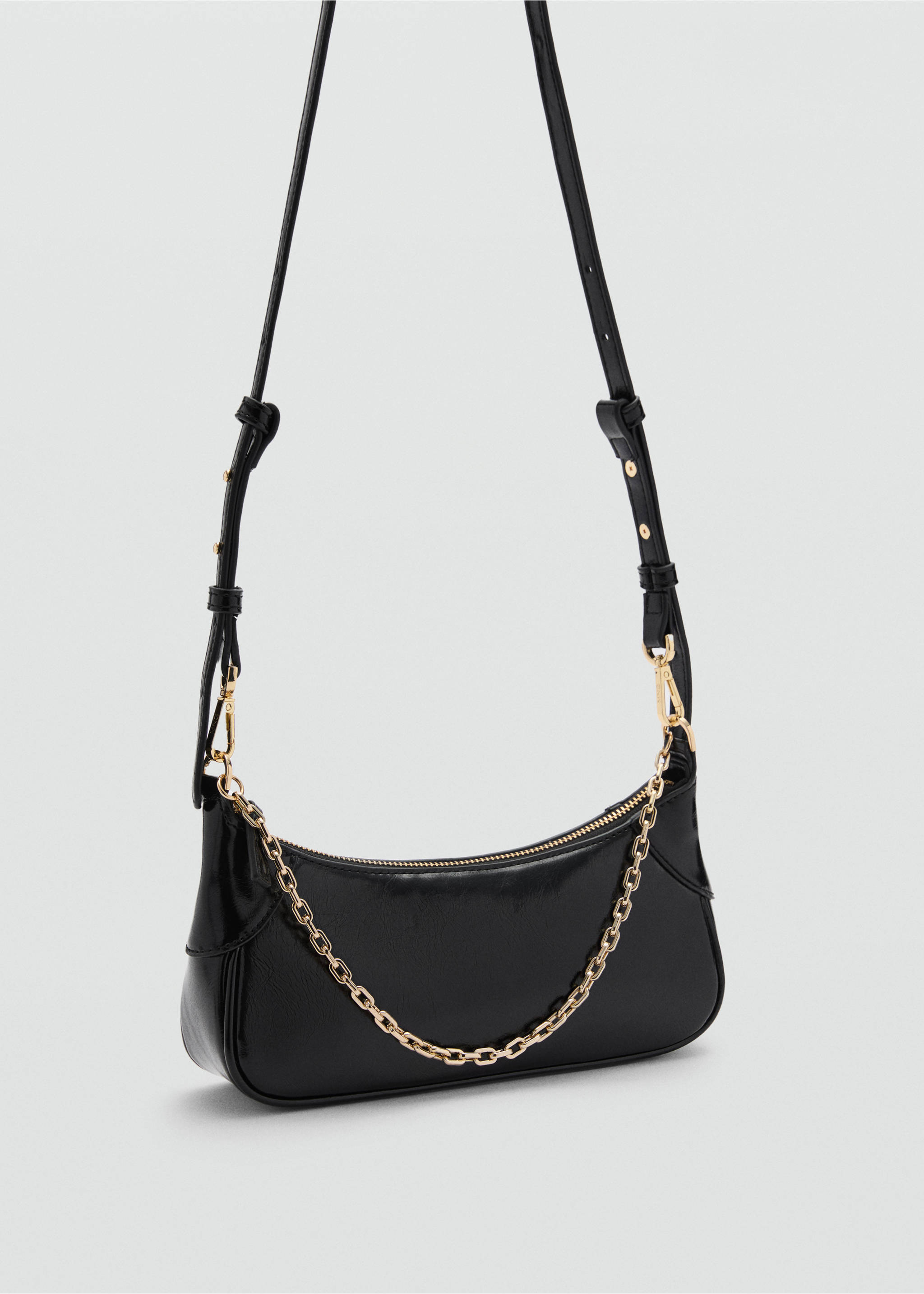 Bolso doble asa cadena - Plano medio, Negro. Ref: 77037688-00.