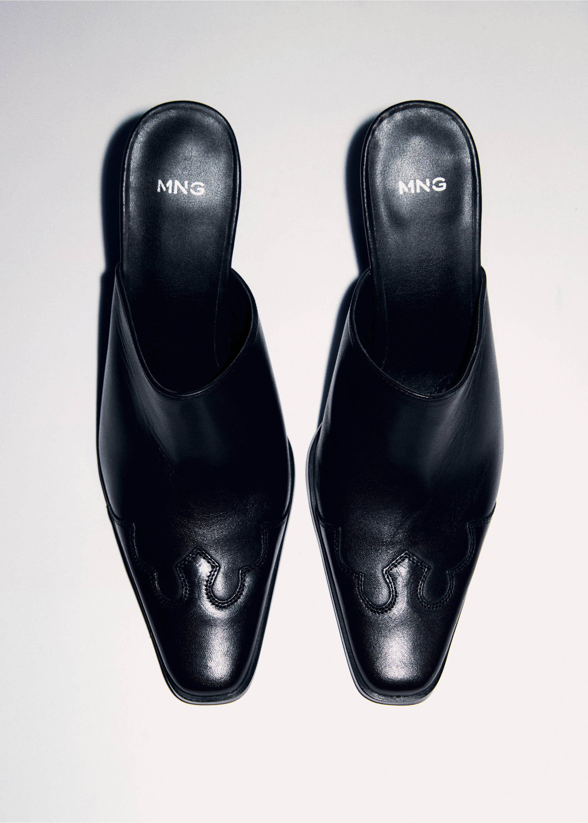 Pointed-toe leather slingback shoes - Details of the article 5, Black. Ref: 77037692-00.