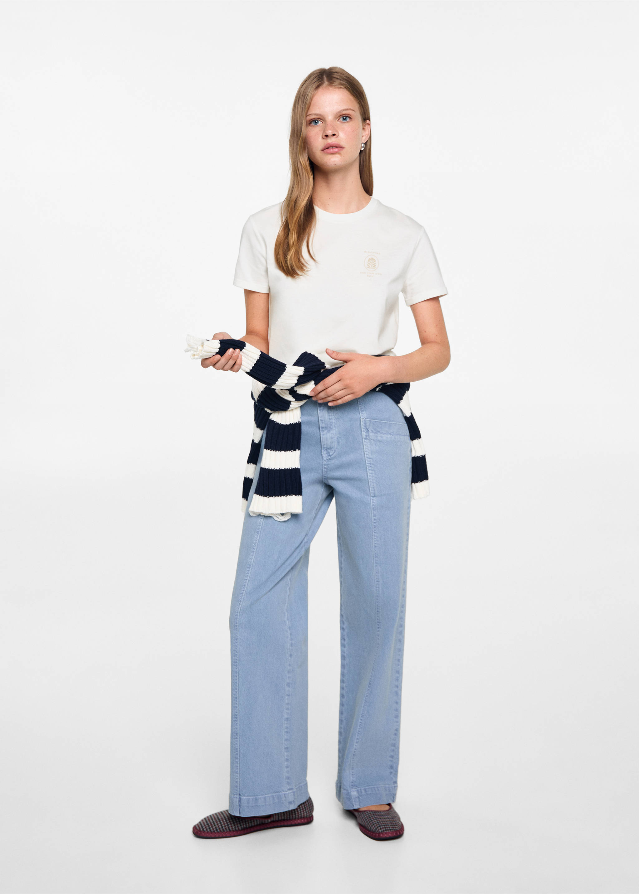 Printed cotton-blend T-shirt - General plane, Off White. Ref: 77037693-00.
