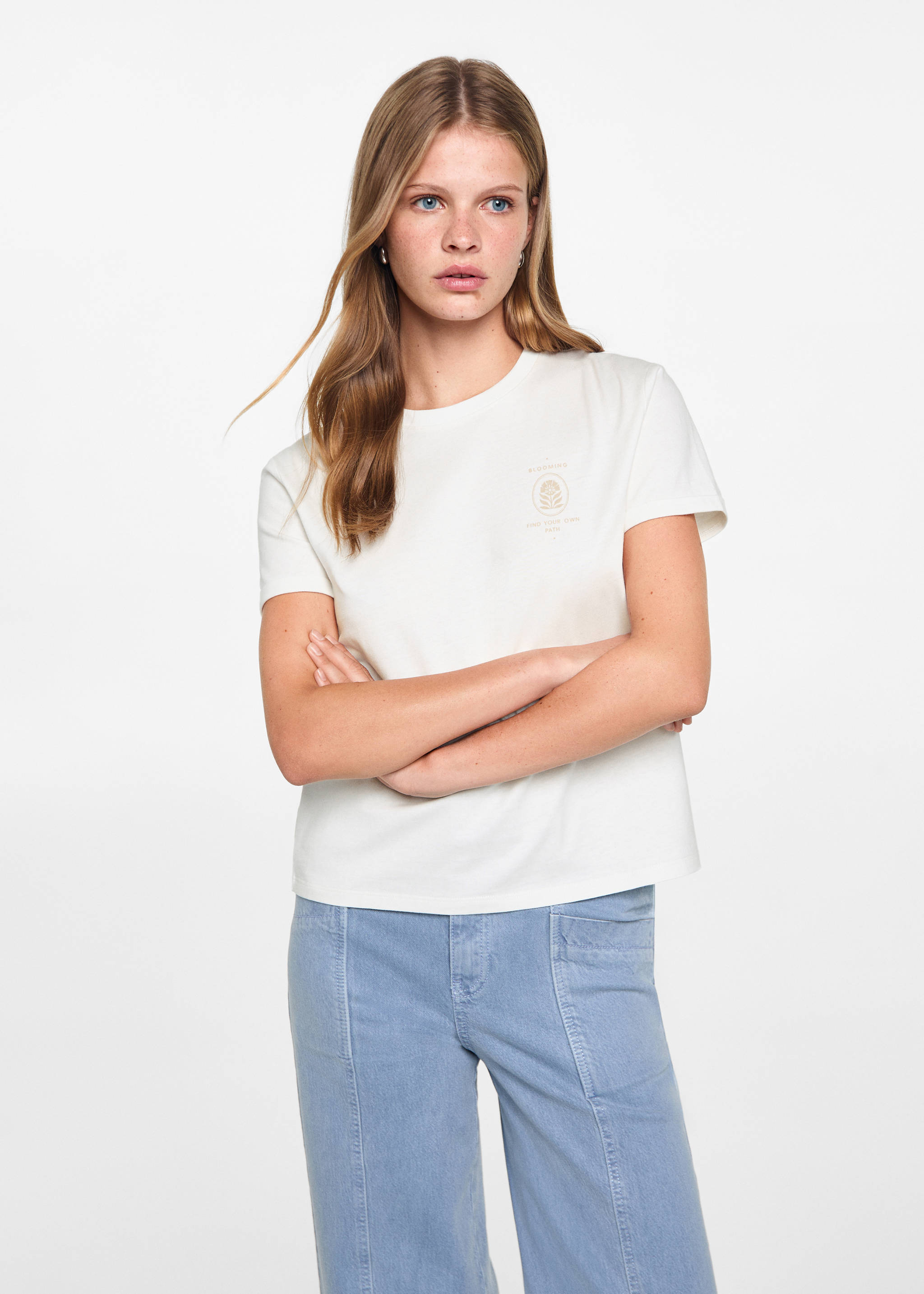 Camiseta estampada algodón - Plano medio