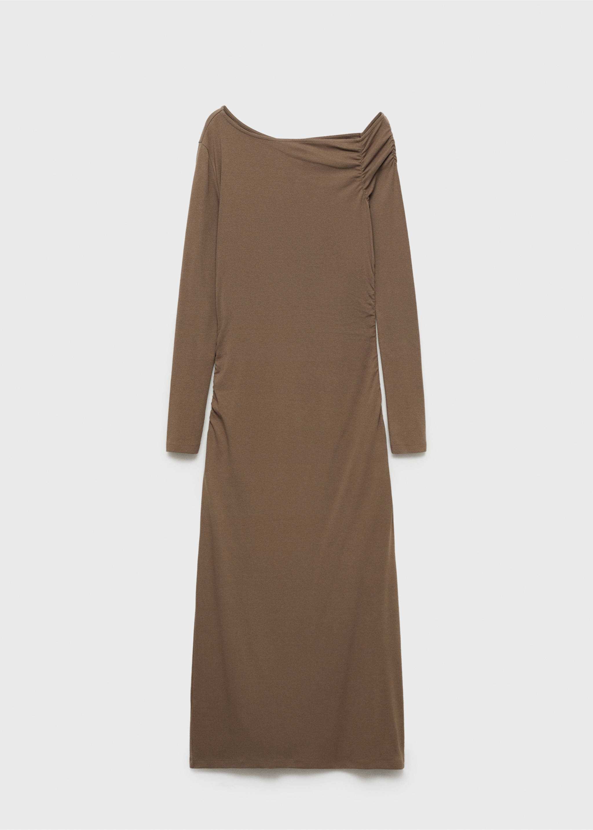 Asymmetrical dress with slit - Article without model, Medium Brown. Ref: 77037695-00.