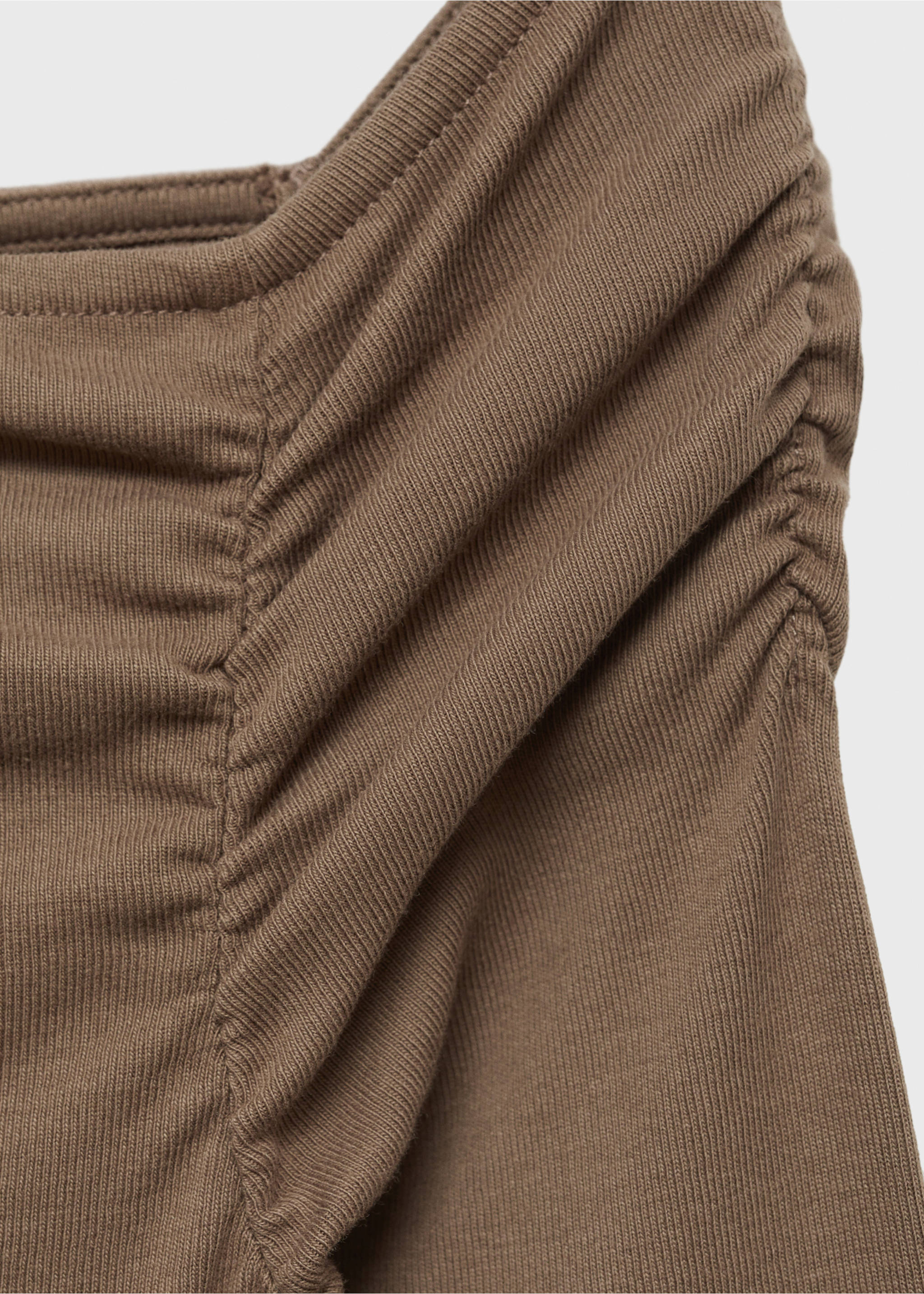 Asymmetrical dress with slit - Details of the article 8, Medium Brown. Ref: 77037695-00.