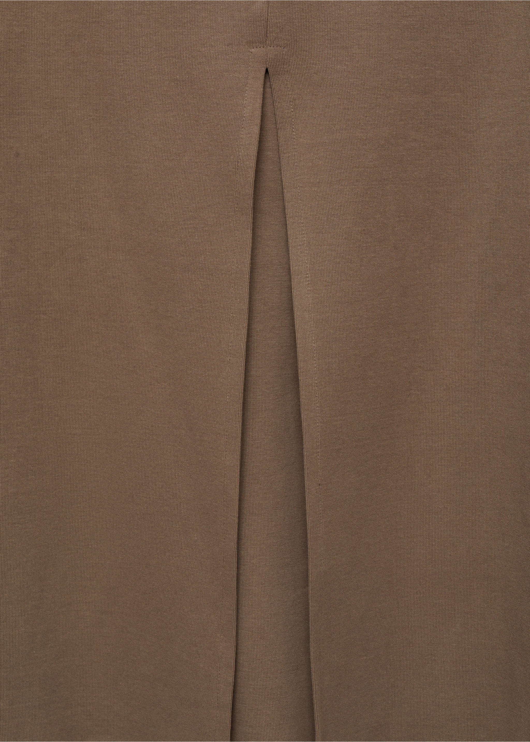Asymmetrical dress with slit - Details of the article 0, Medium Brown. Ref: 77037695-00.