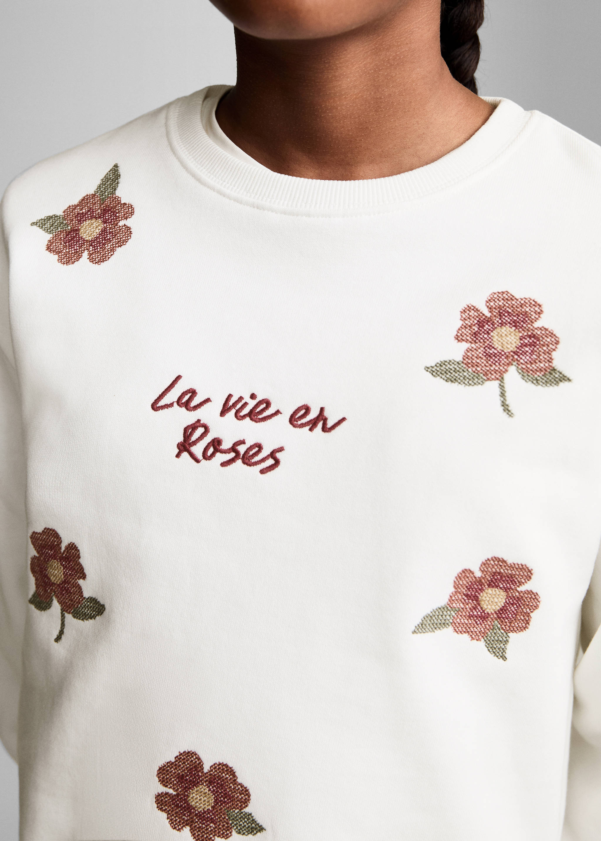 Sweatshirt met bloemborduursel - Detail van het artikel 3